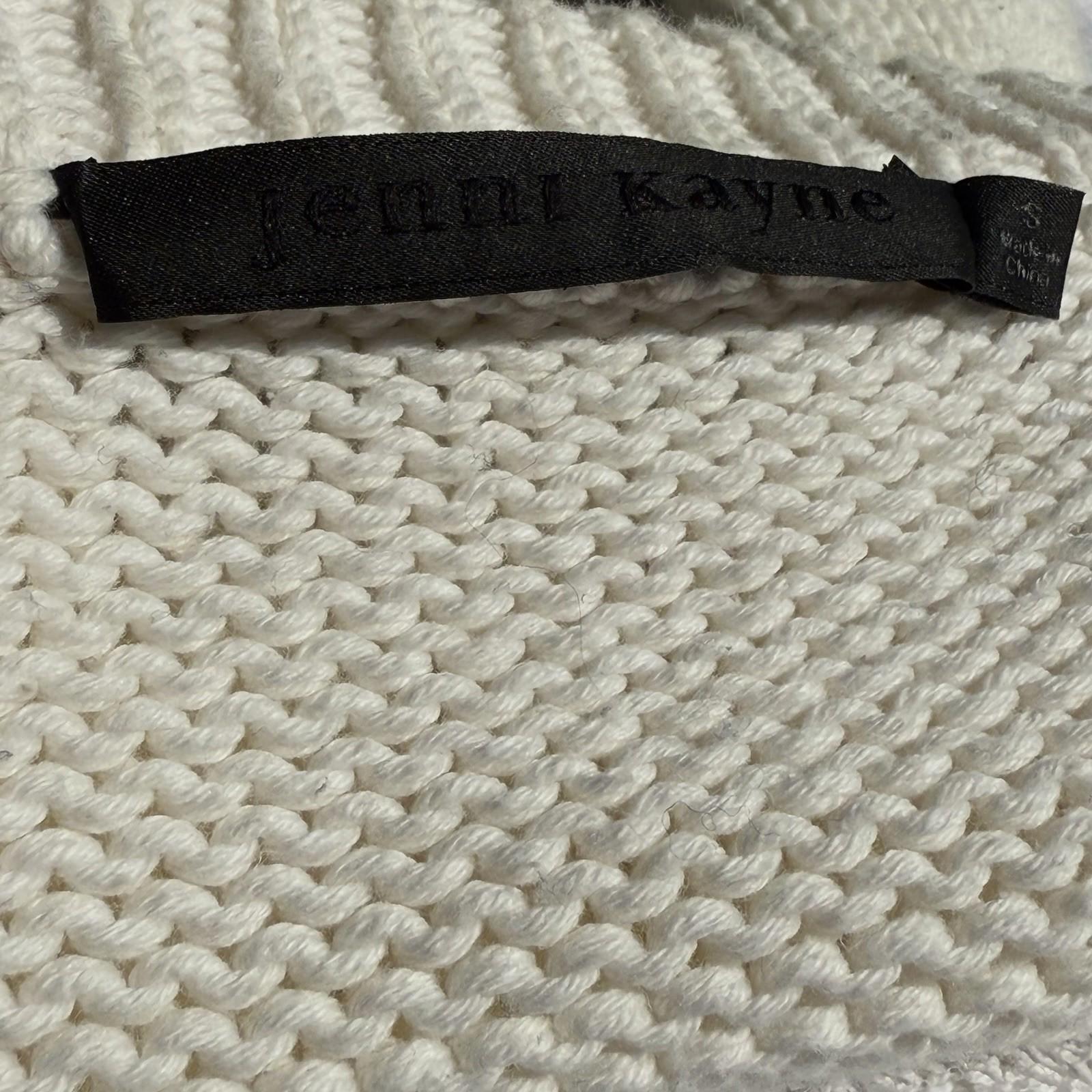 Jenni Kayne Women Chloe Crewneck Sweater Ivory Black Stripe Size XS Cotton Knit - view 9