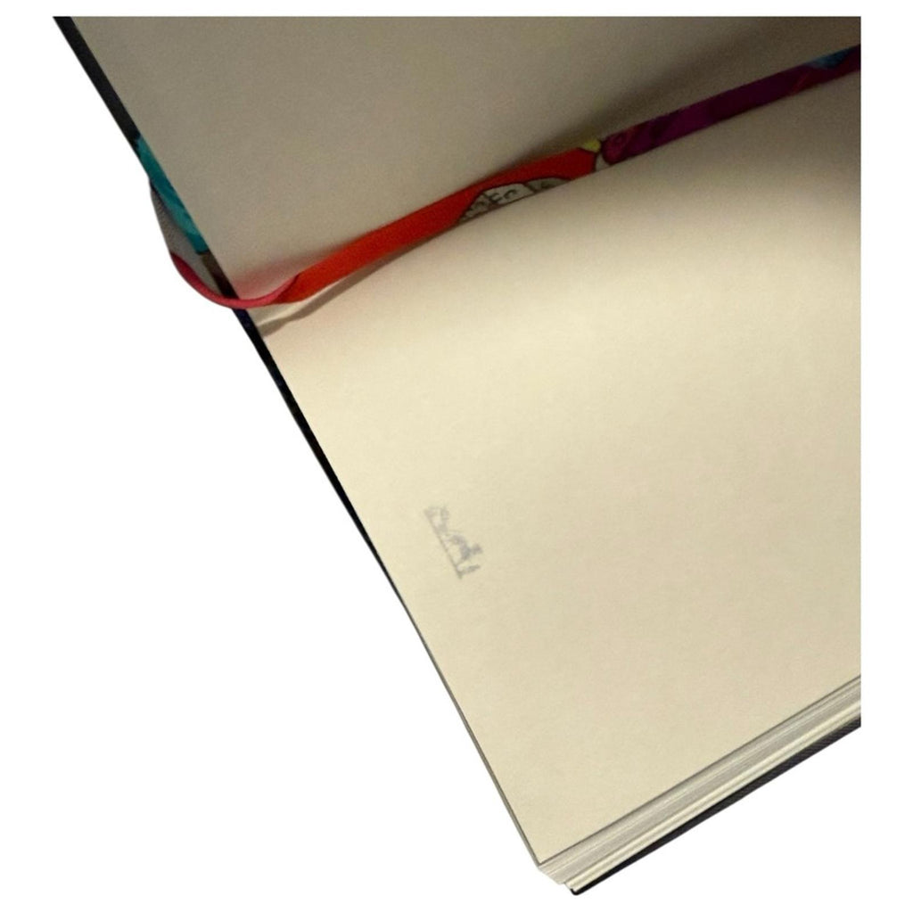 Hermes Brazil Silk Notebook Multicolor Blue Grey Feather Motif New With Box - view 6