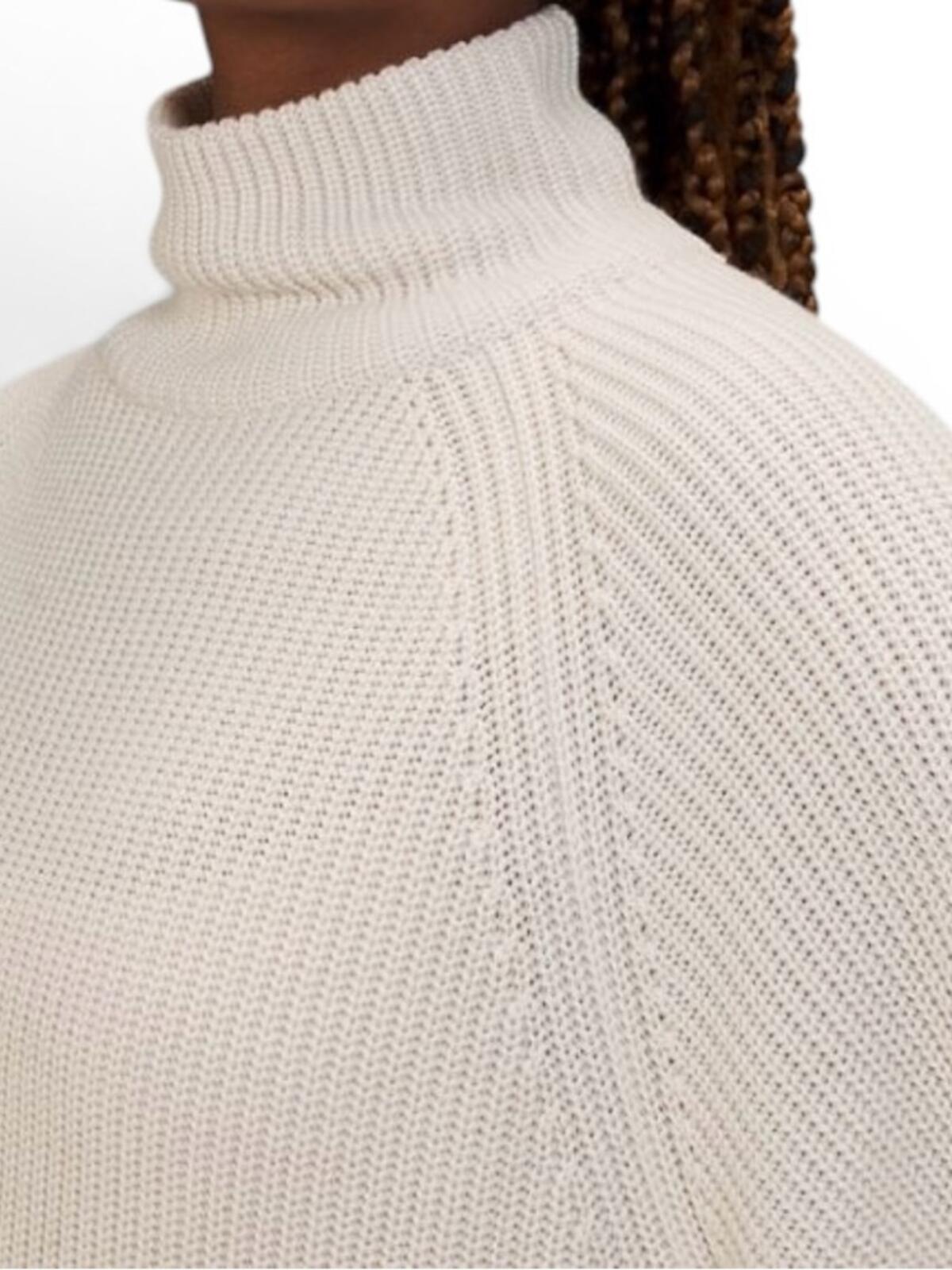 Lululemon Ribbed Turtleneck Sweater Cashlu Knit Cream Relaxed Fit - view 2