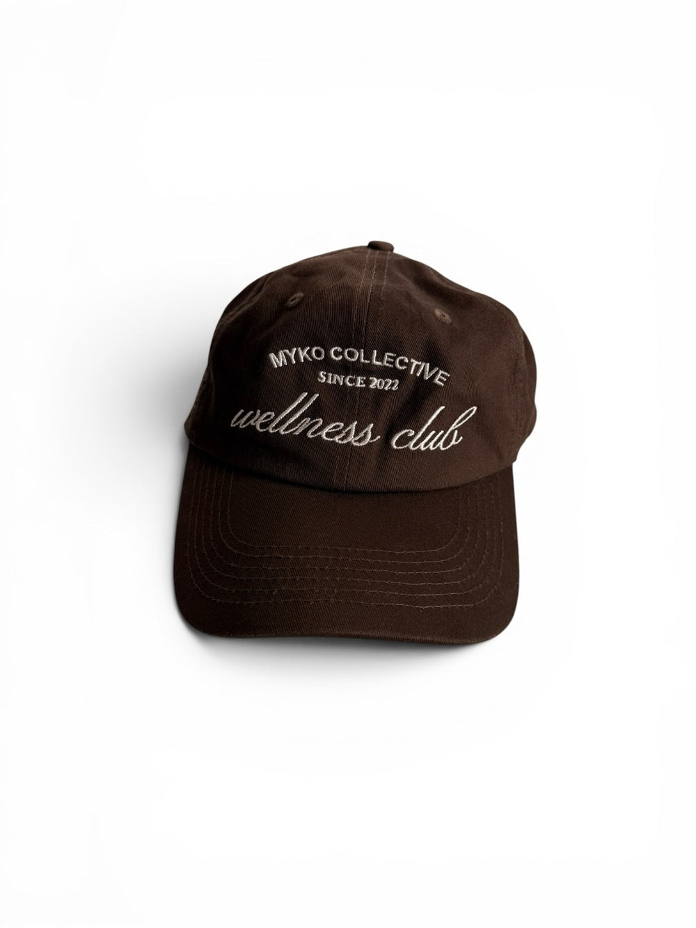 Myko Collective Wellness Club Brown Embroidered Dad Hat Baseball Cap Adjustable - view 2