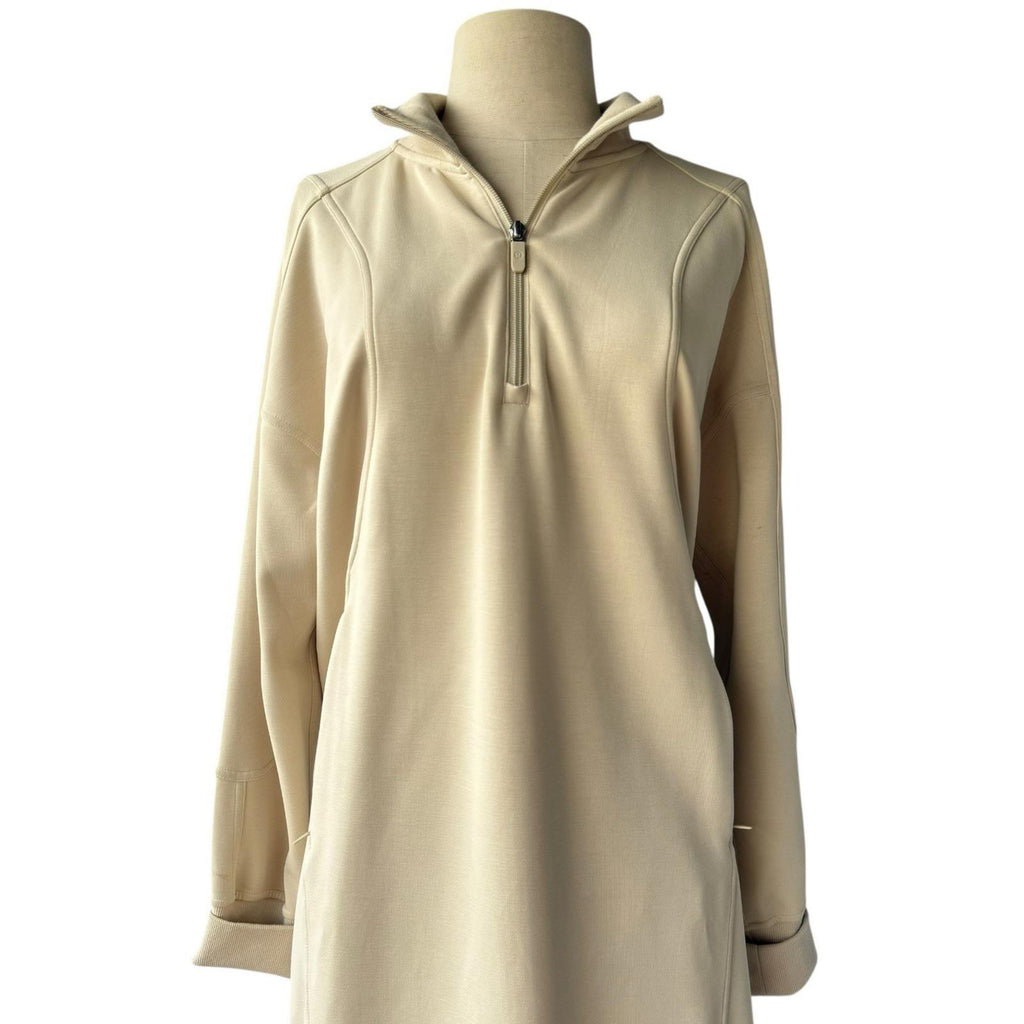 Lululemon Women’s Softstream Long Sleeve Half Zip Dress Bone Beige US 8 Medium - view 4
