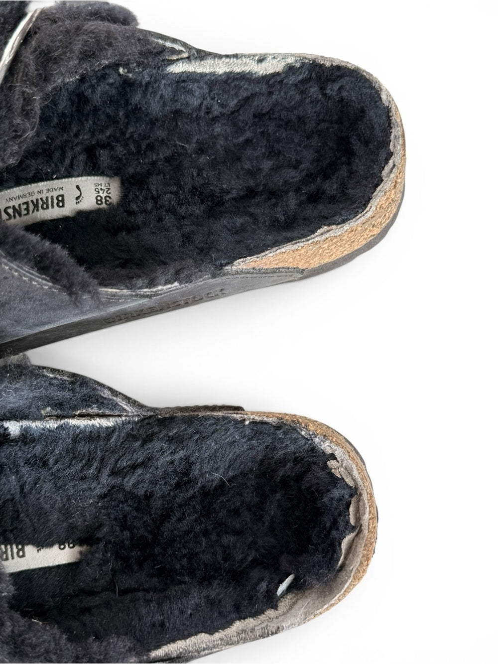 Birkenstock Arizona Big Buckle Shearling Black Sandals 38 US 7.5 Fur Lined Shoes - view 5