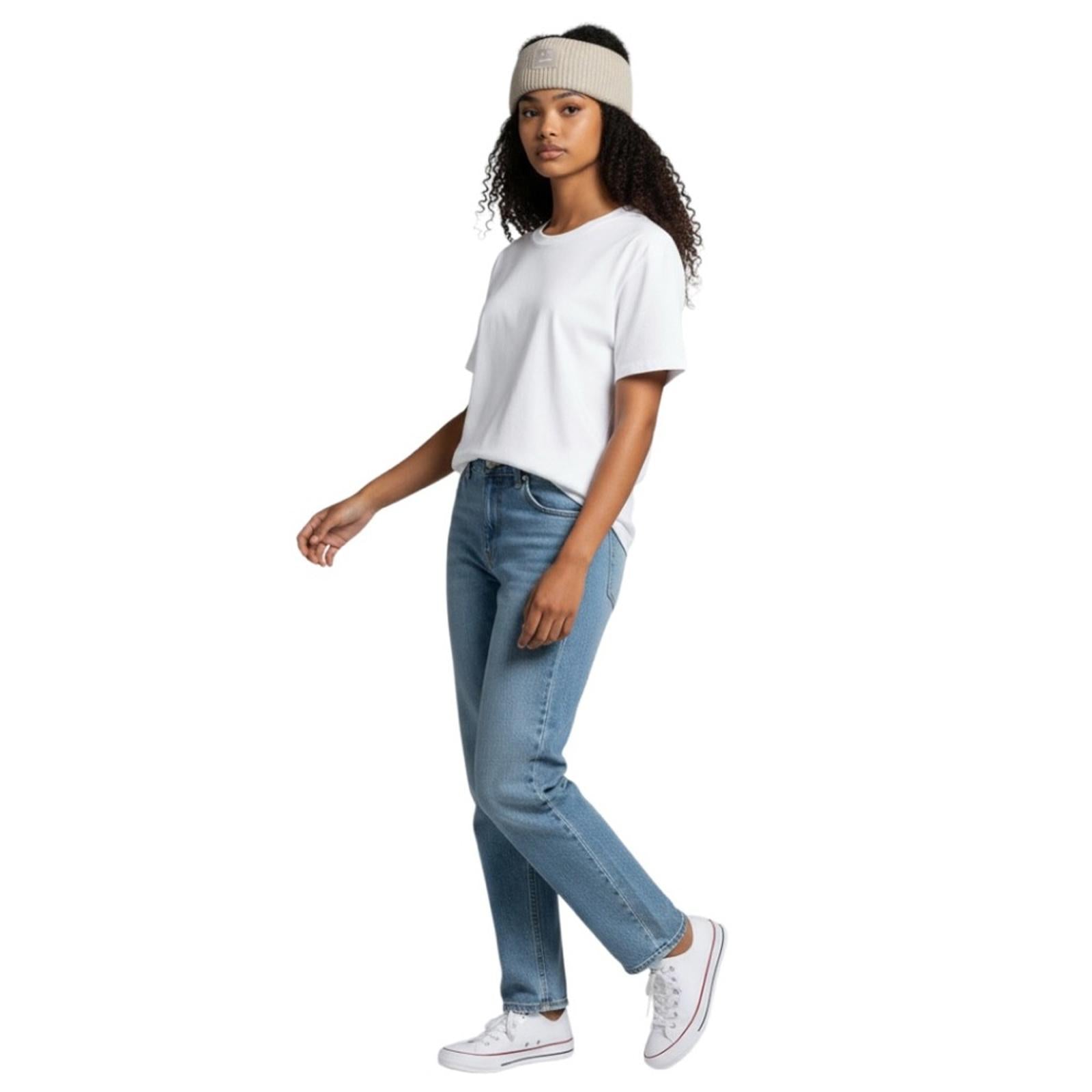 Acne Studios Kory Ribbed Wool Headband Ivory Off White Logo Patch One Size $225