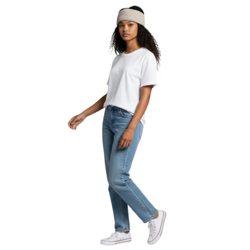 Acne Studios Kory Ribbed Wool Headband Ivory Off White Logo Patch One Size $225