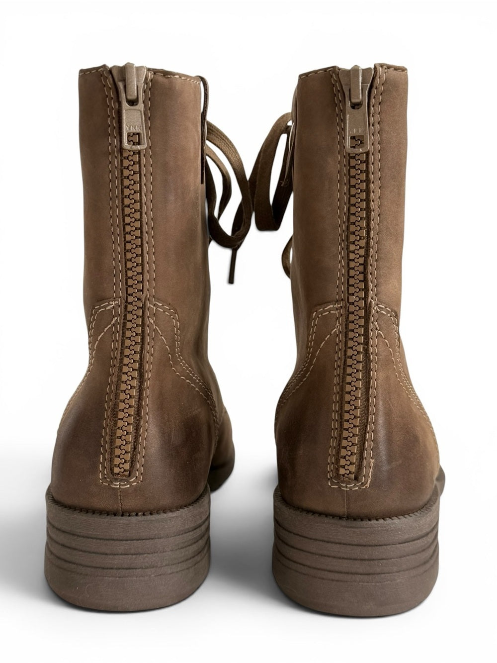Rockport Women's Brown Leather Combat Boots Lace Up Zip Ankle Boots Size 8 - view 7