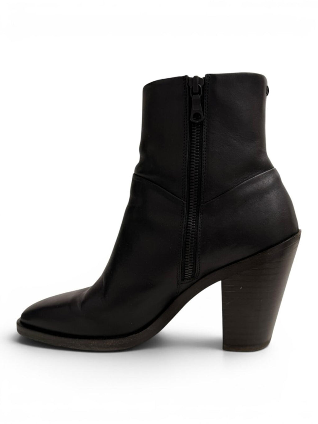 Rag & Bone Axel Leather Ankle Boots Square Toe Black Size 38 - view 3