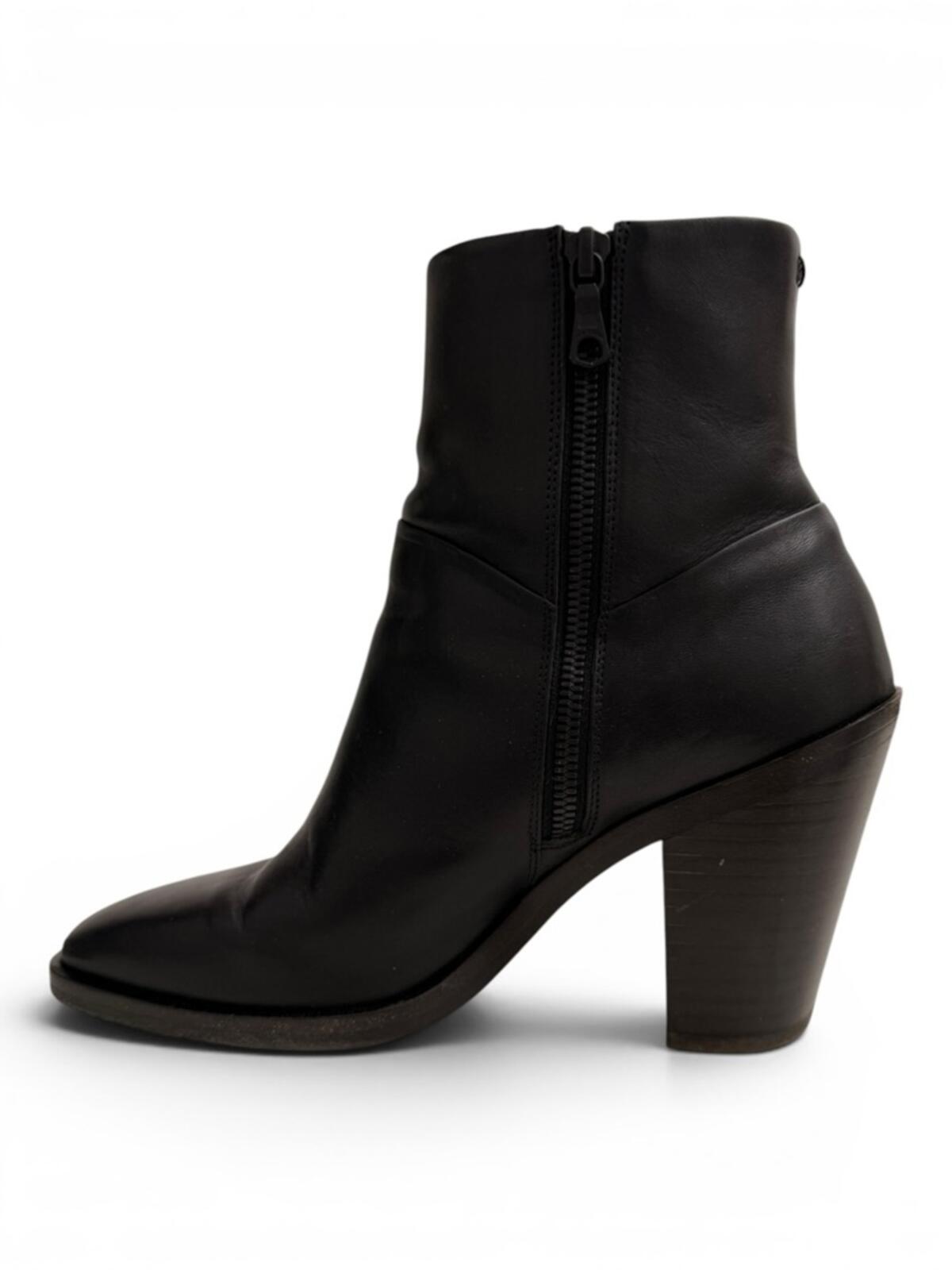 Rag & Bone Axel Leather Ankle Boots Square Toe Black Size 38 - view 3