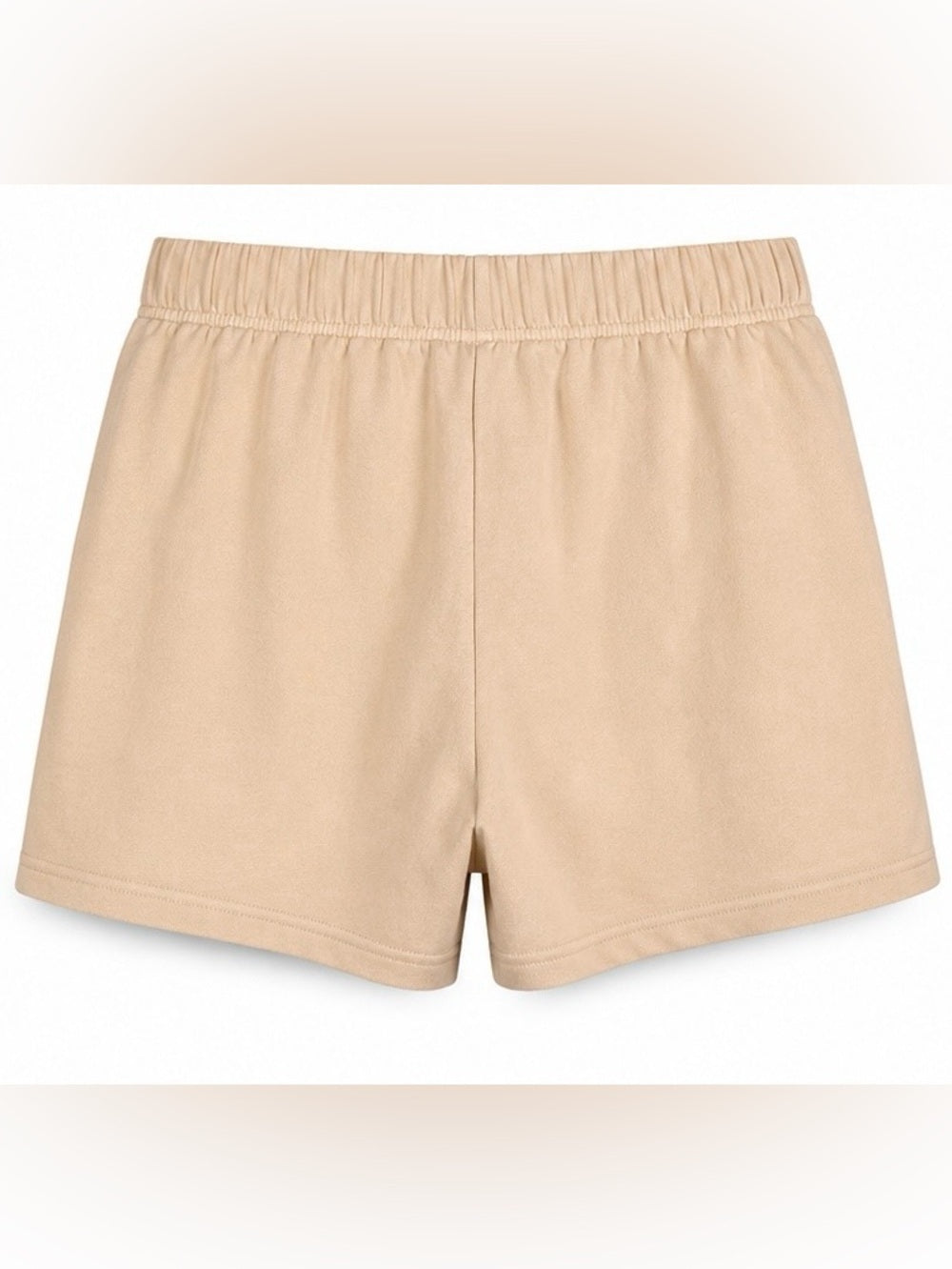 Brunette The Label Cotton Jogger Shortie Shorts Beige S/M Elastic Waist Lounge - view 4