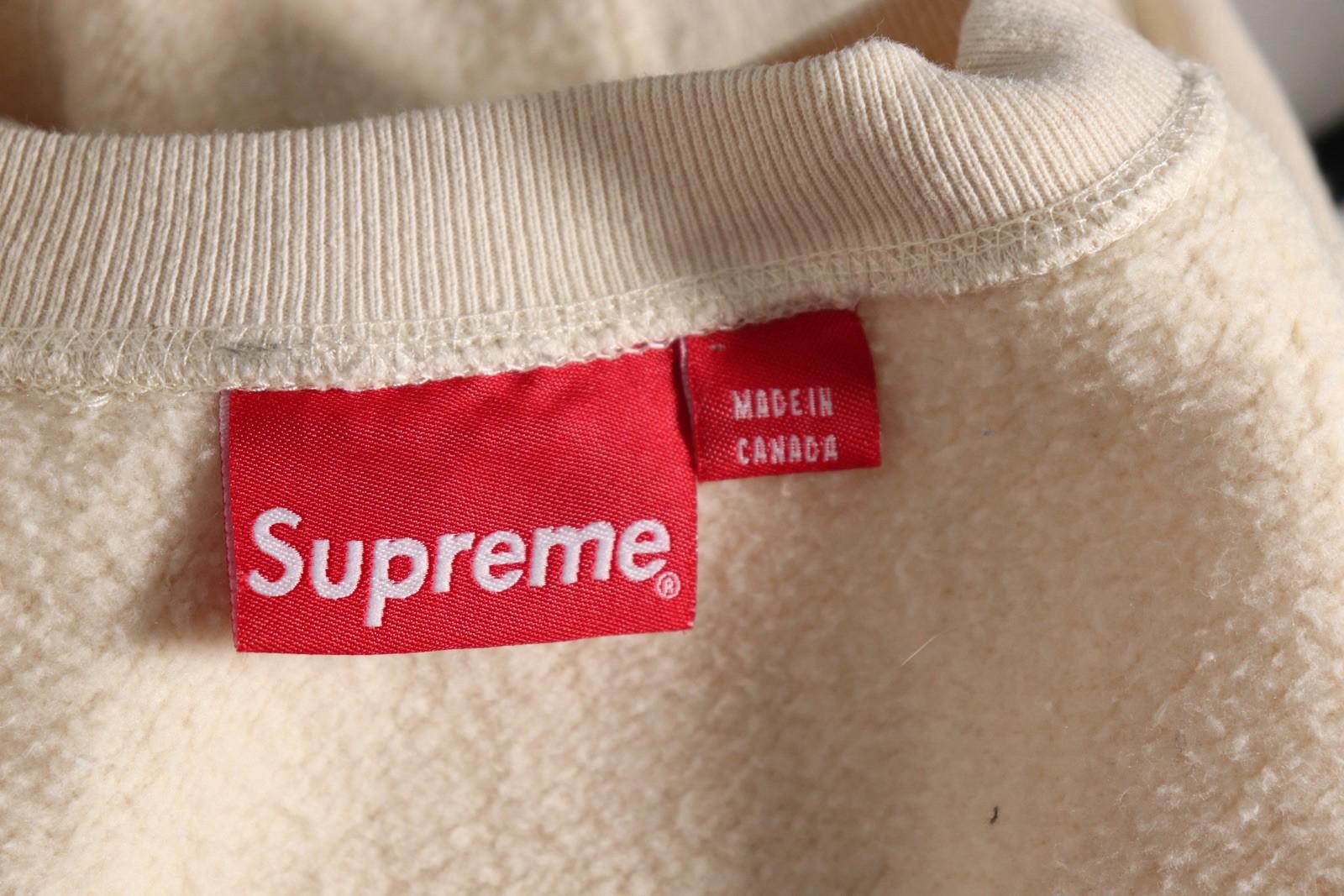 Supreme Men Box Logo Crewneck Sweatshirt Cream Medium Canada FW18 Pullover Shirt - view 7