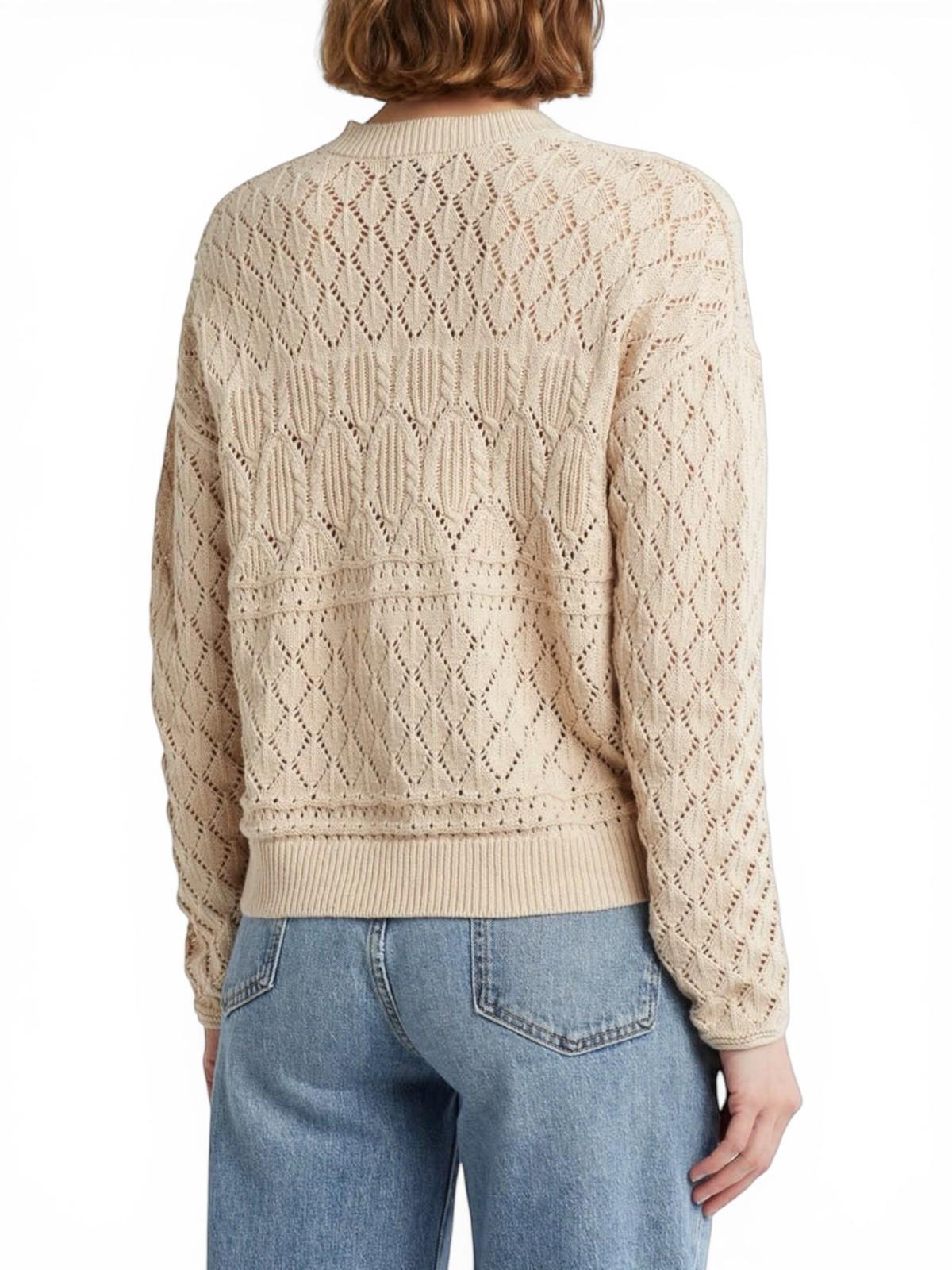 Splendid Dallas Open Knit Cardigan Cream Cotton Button Womens Small Sweater Top - view 2