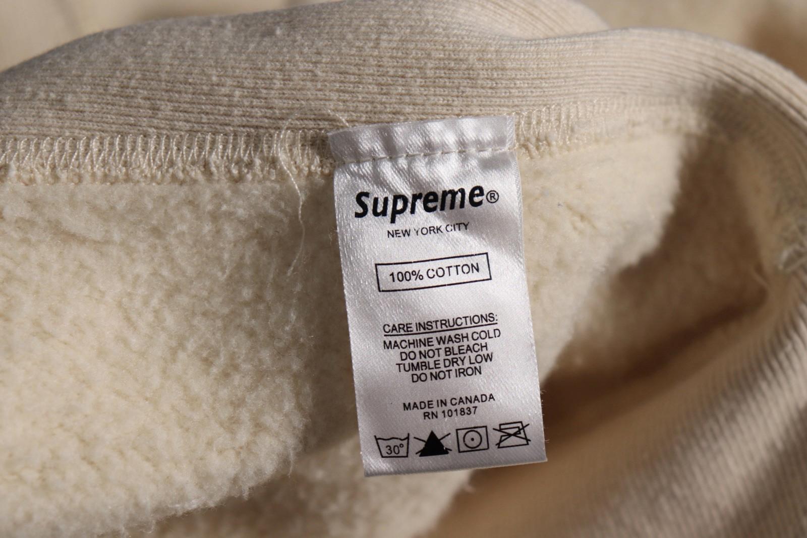 Supreme Men Box Logo Crewneck Sweatshirt Cream Medium Canada FW18 Pullover Shirt - view 9