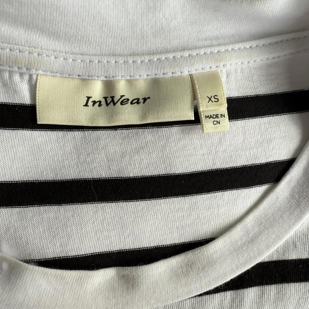 InWear Women EmmiIW Tank Top XS White Black Striped Cotton Sleeveless Tee Shirt - view 6