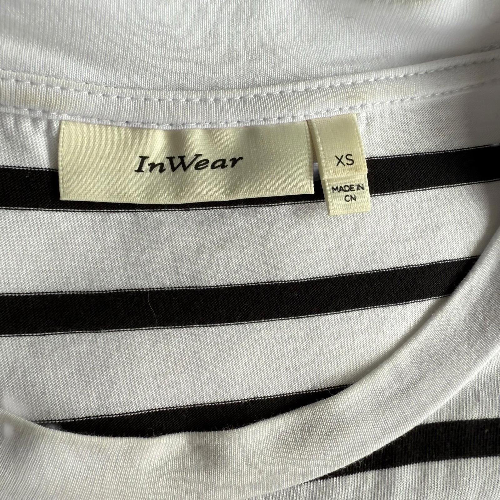 InWear Women EmmiIW Tank Top XS White Black Striped Cotton Sleeveless Tee Shirt - view 6