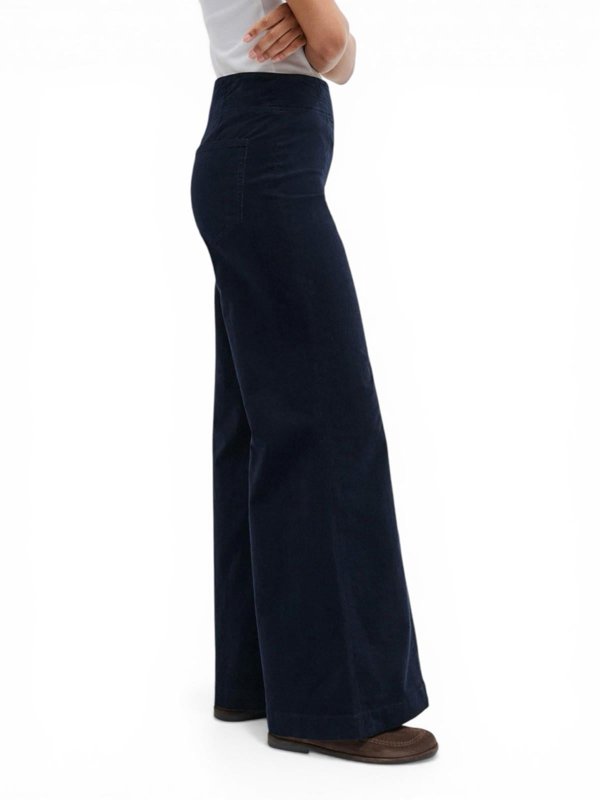ME+EM Travel Palazzo Pant Navy Italian Cord Women's US 10 UK 14 SS25 Wide Leg - view 4