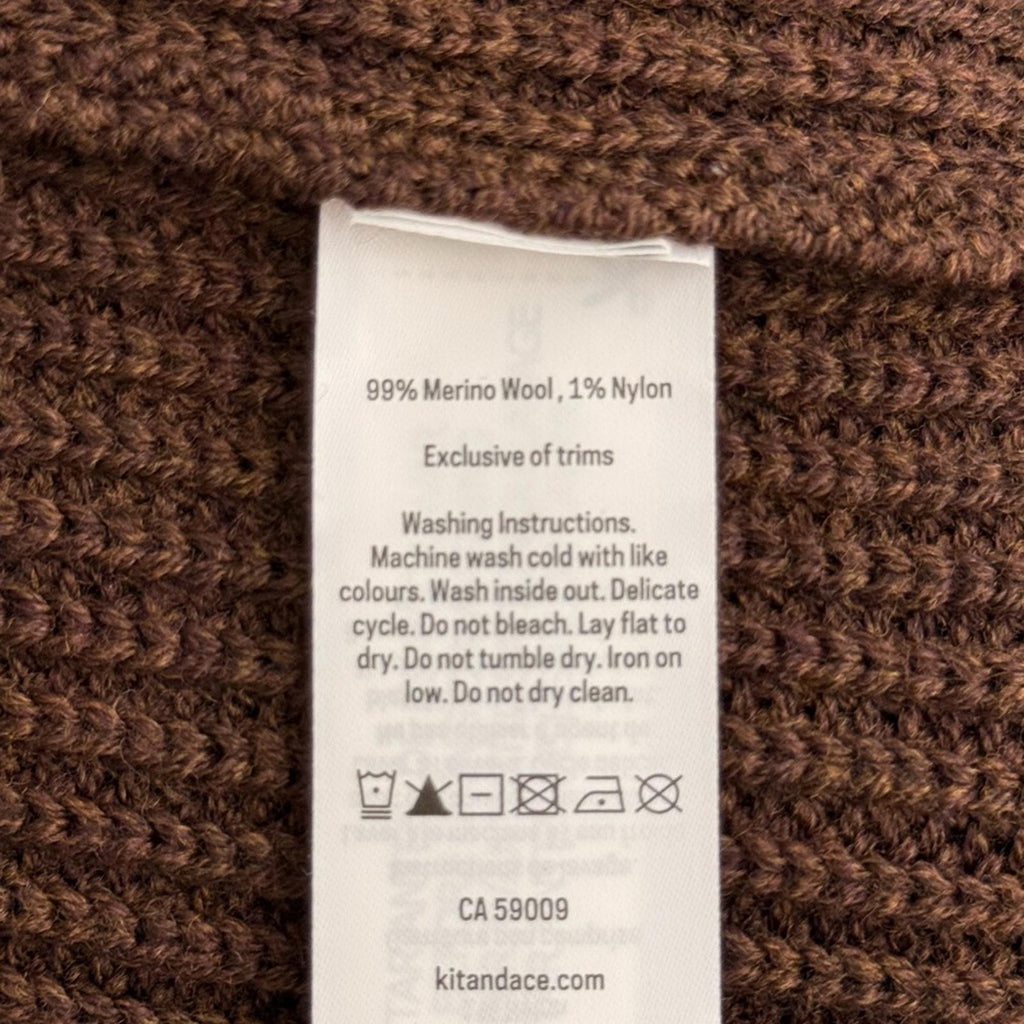 Kit and Ace Merino Wool Grace Sweater Dress Brown Mock Neck Ribbed NWT Small - view 4