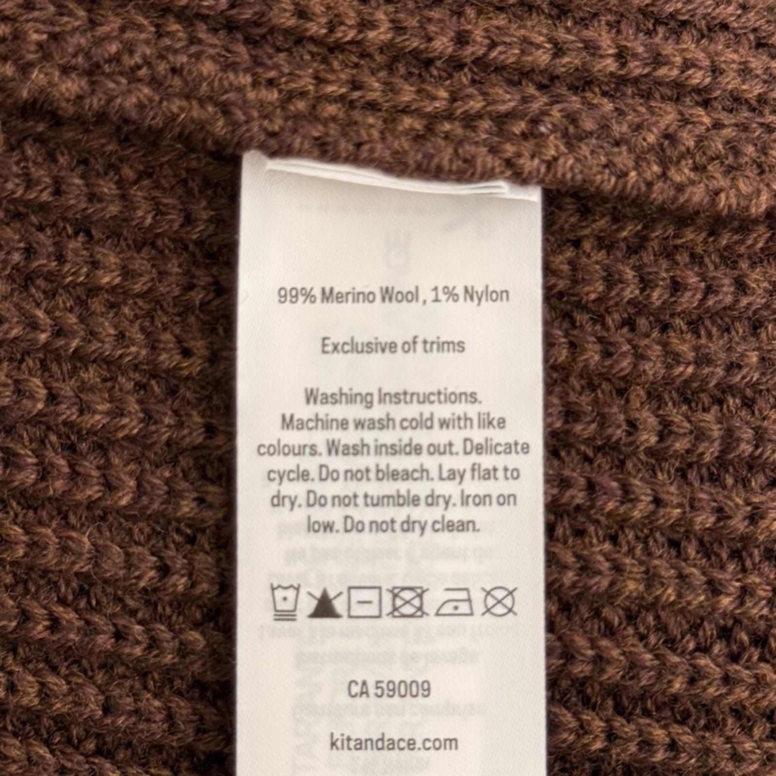 Kit and Ace Merino Wool Grace Sweater Dress Brown Mock Neck Ribbed NWT Small - view 4