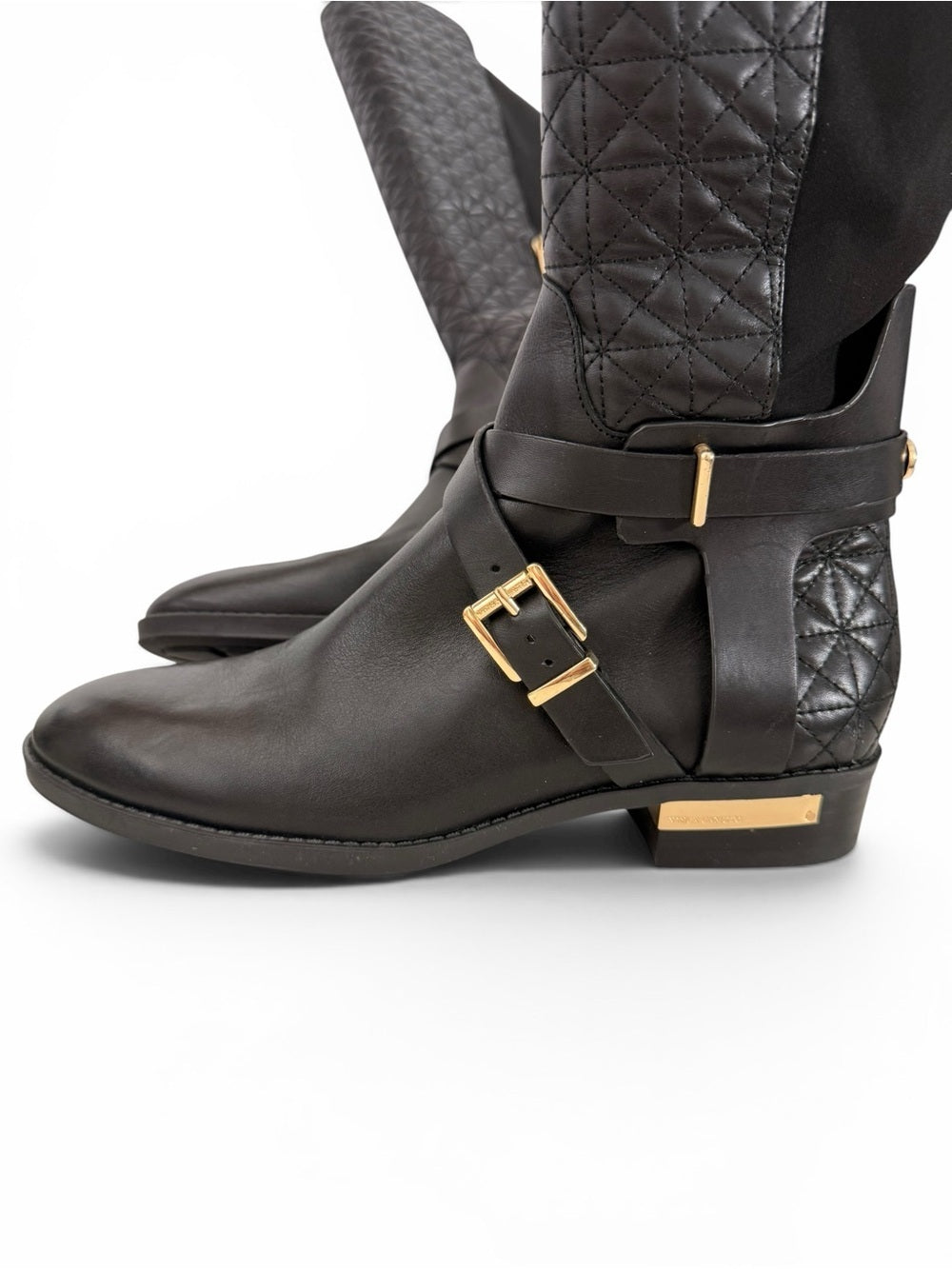 Vince Camuto Patira Over Knee Riding Boots Black Quilted Stretch Women's 8 - view 5