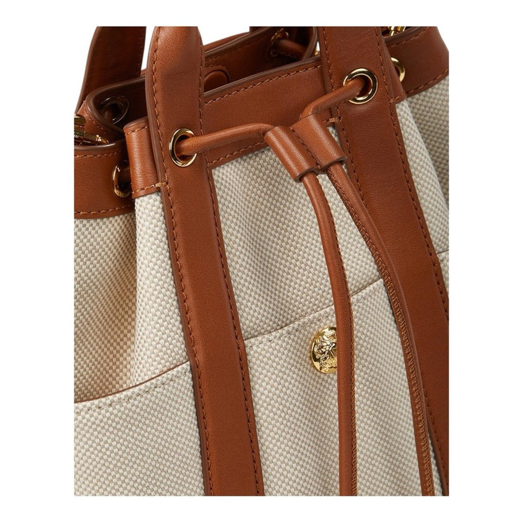 Veronica Beard Goody Bag Canvas Leather Bucket Natural Hazel Neutral Crossbody - view 4