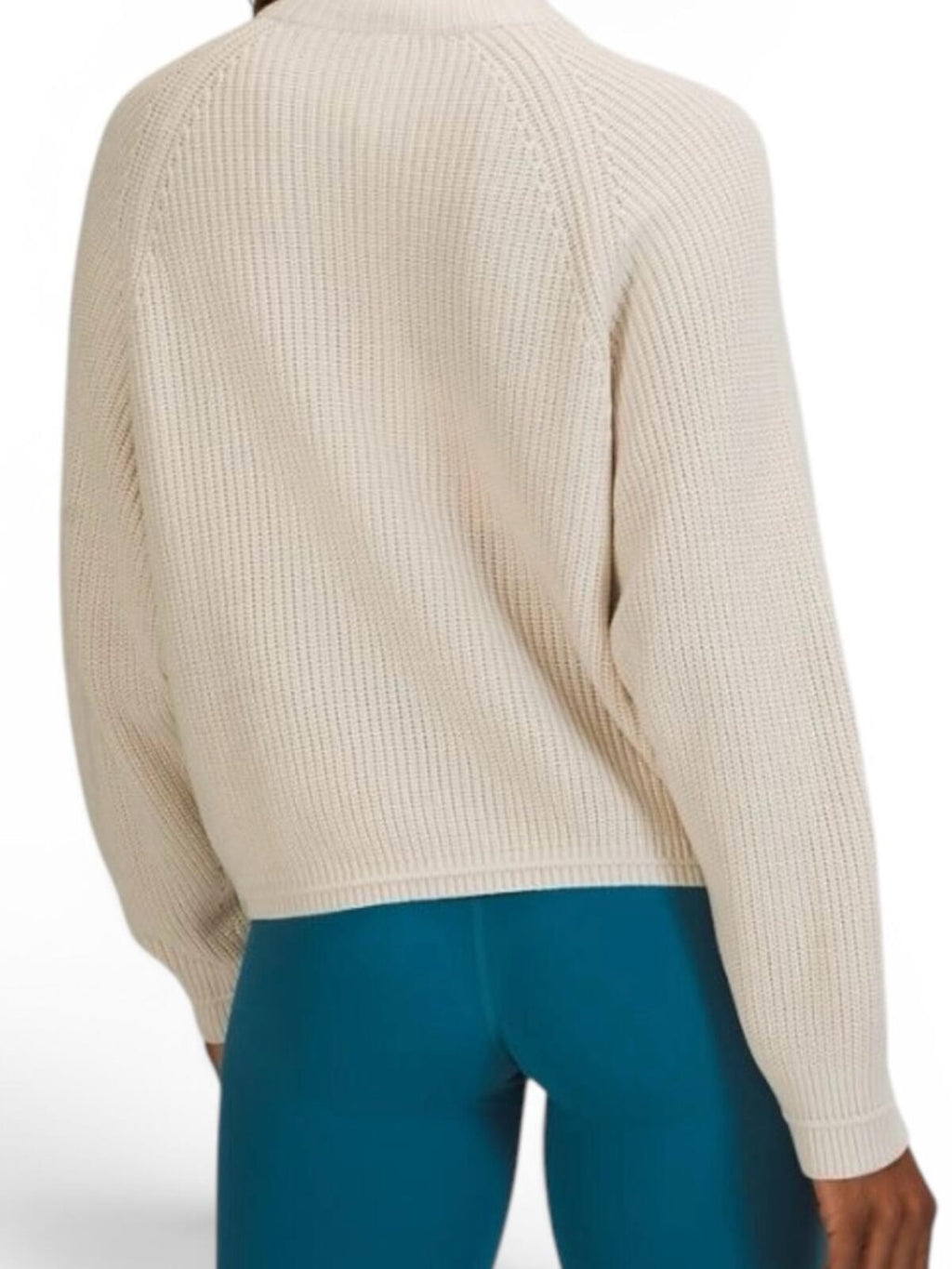 Lululemon Ribbed Turtleneck Sweater Cashlu Knit Cream Relaxed Fit - view 4
