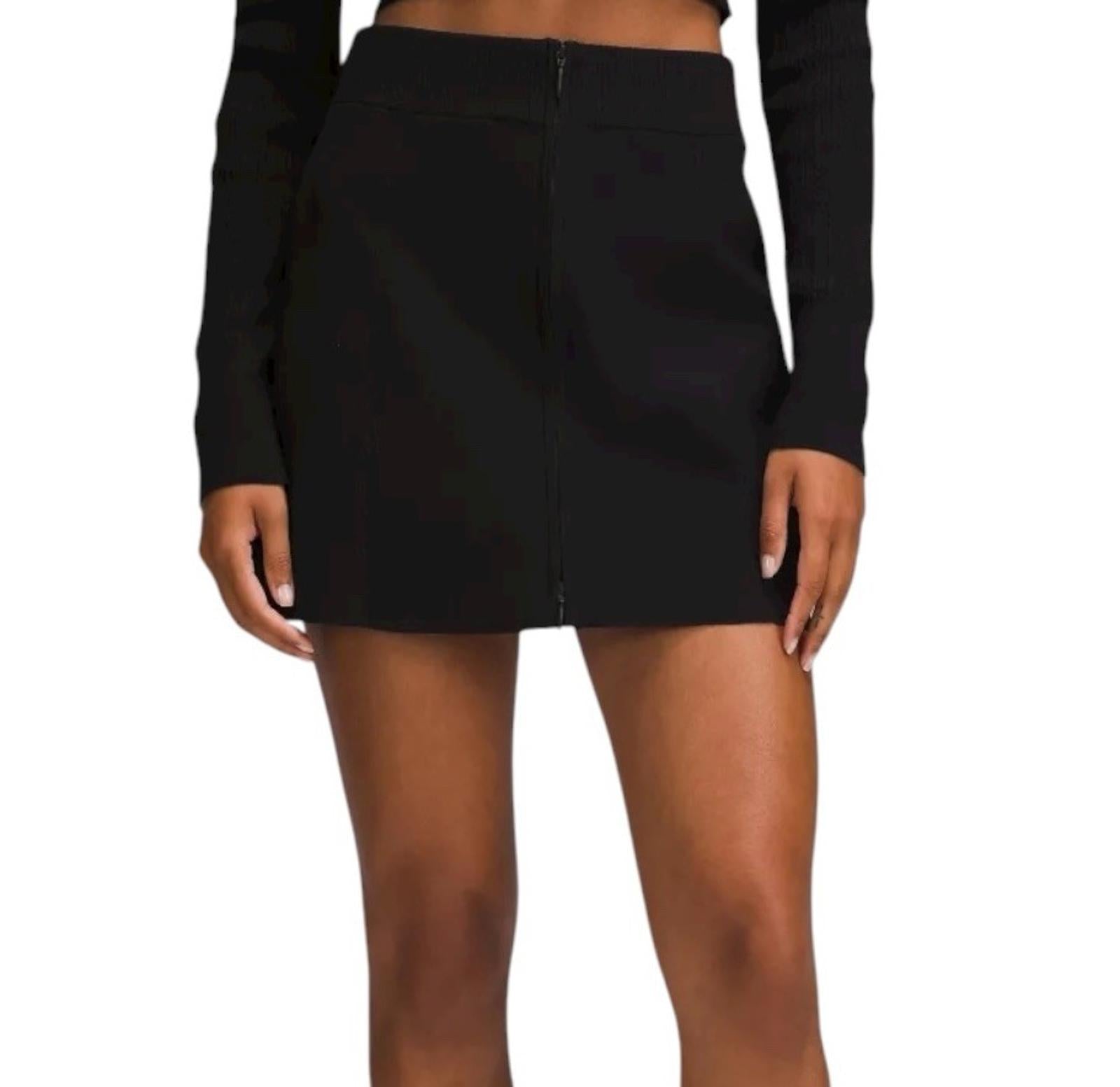 Lululemon Ribbed-Knit Mini Skirt Black NWT Size Small High Rise Stretch Casual - view 2