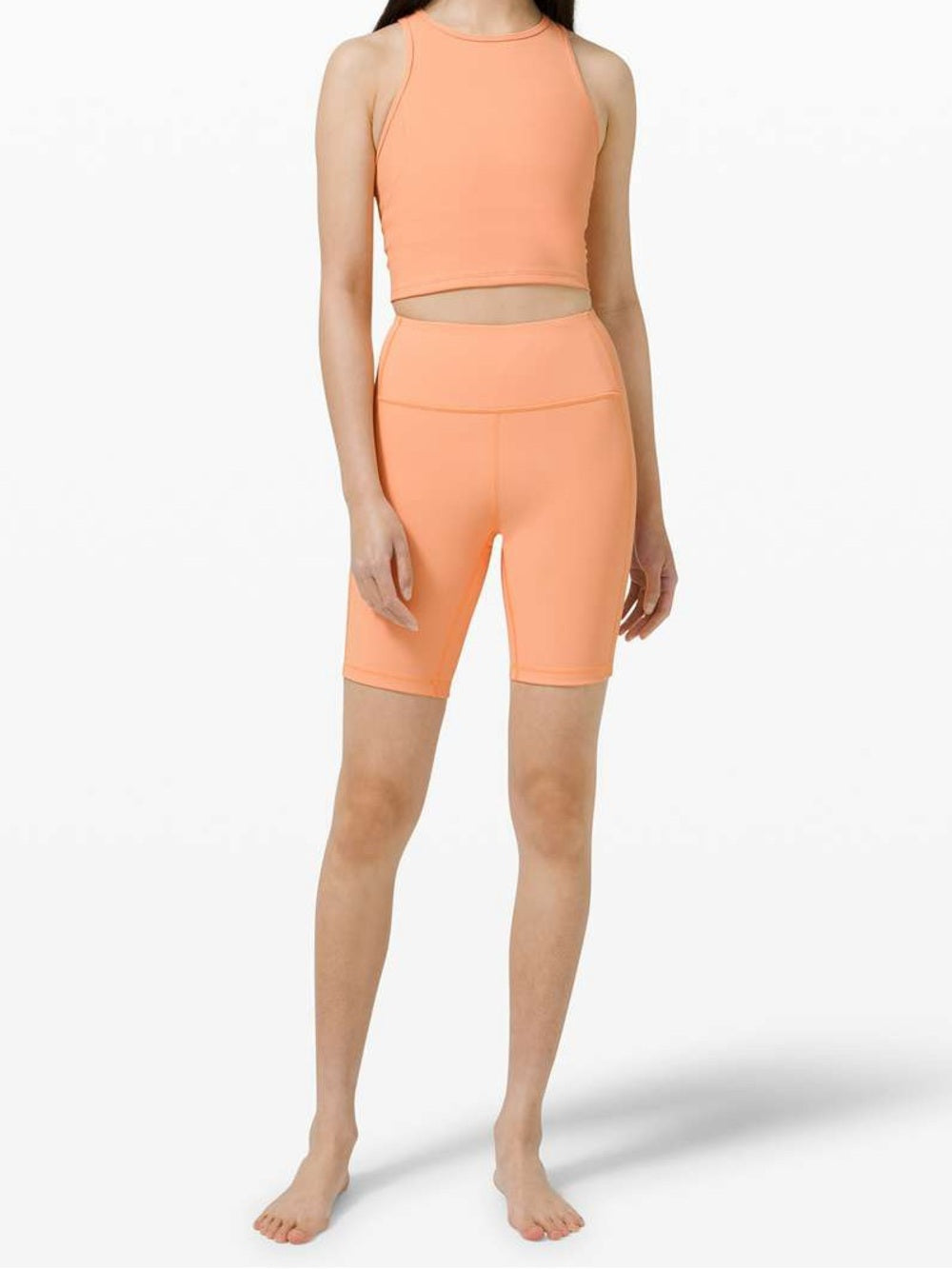 Lululemon Ribbed Contoured High Rise Shorts Malibu Peach Size 4 - view 3