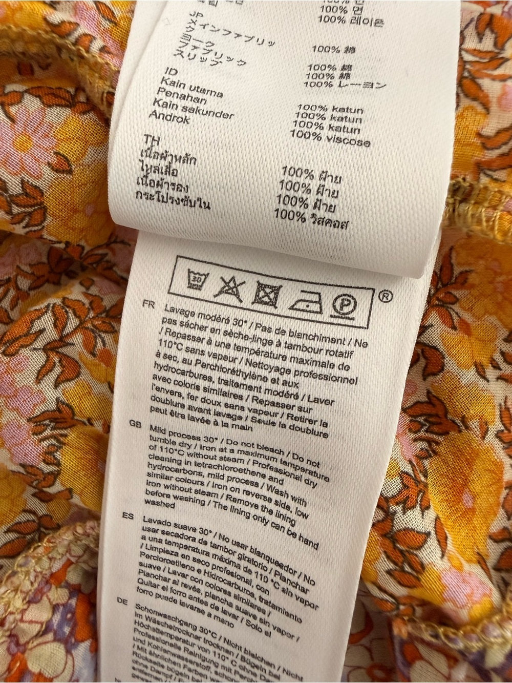 Maje Rissolette Floral Cotton Voile Babydoll Dress Orange FR 38 US 6 Women Small - view 9