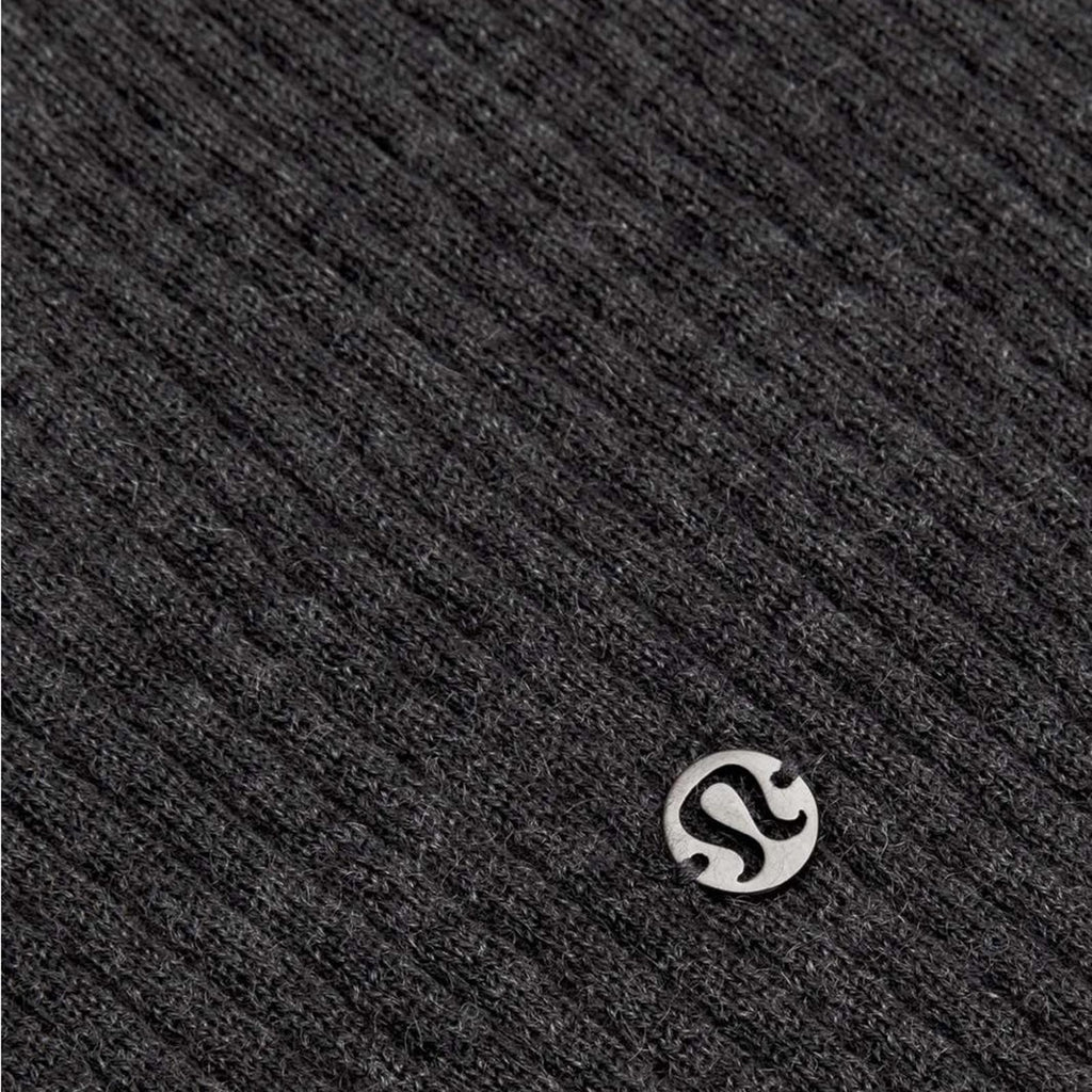 Lululemon Cashmere Cardigan Heathered Core Black Button Rib Knit Sweater Small - view 6