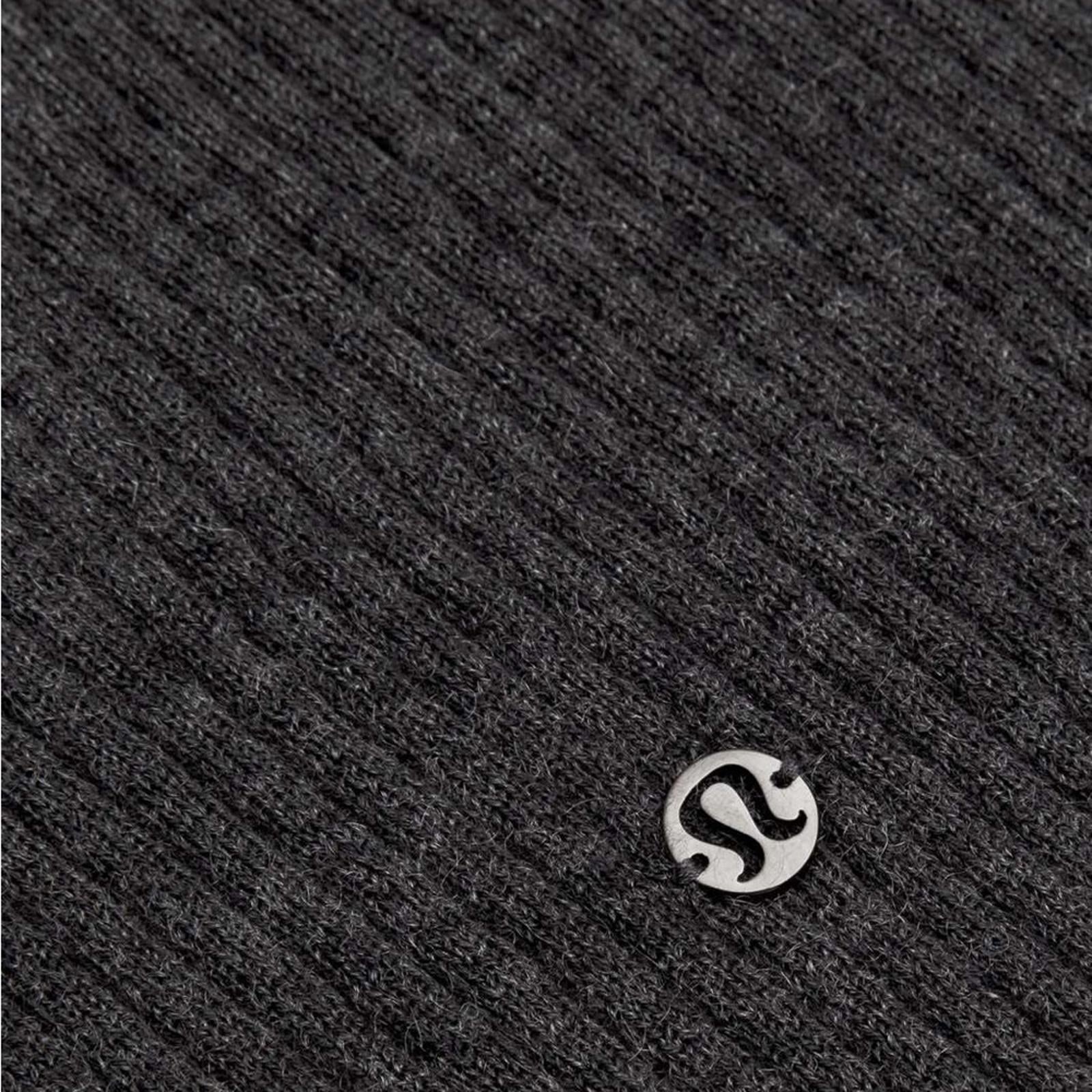 Lululemon Cashmere Cardigan Heathered Core Black Button Rib Knit Sweater Small - view 6