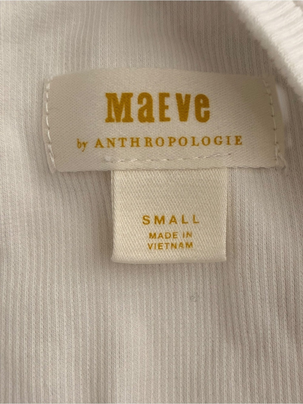 Anthropologie Maeve Lace Sleeve Top White Rib Knit Scoop Neck Women Small Shirt - view 5