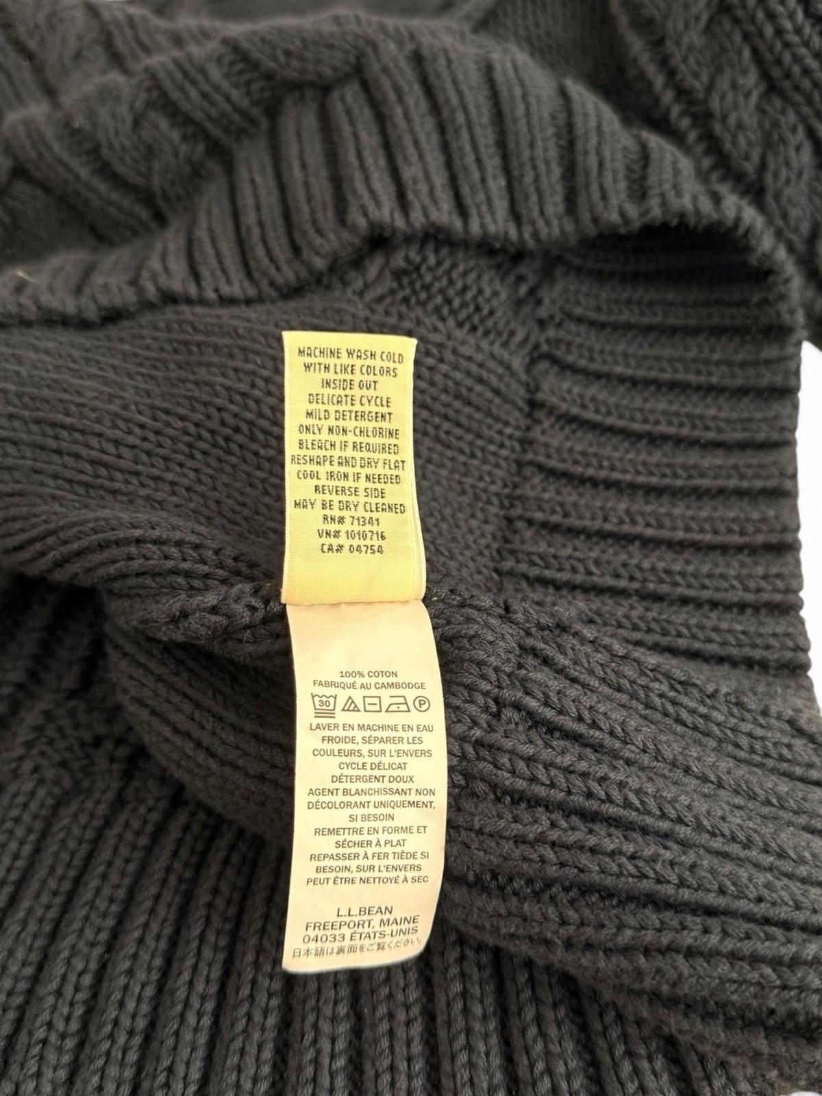 LL Bean Women Medium Cable Knit Crewneck Sweater 100% Cotton Slate Blue Pullover - view 5
