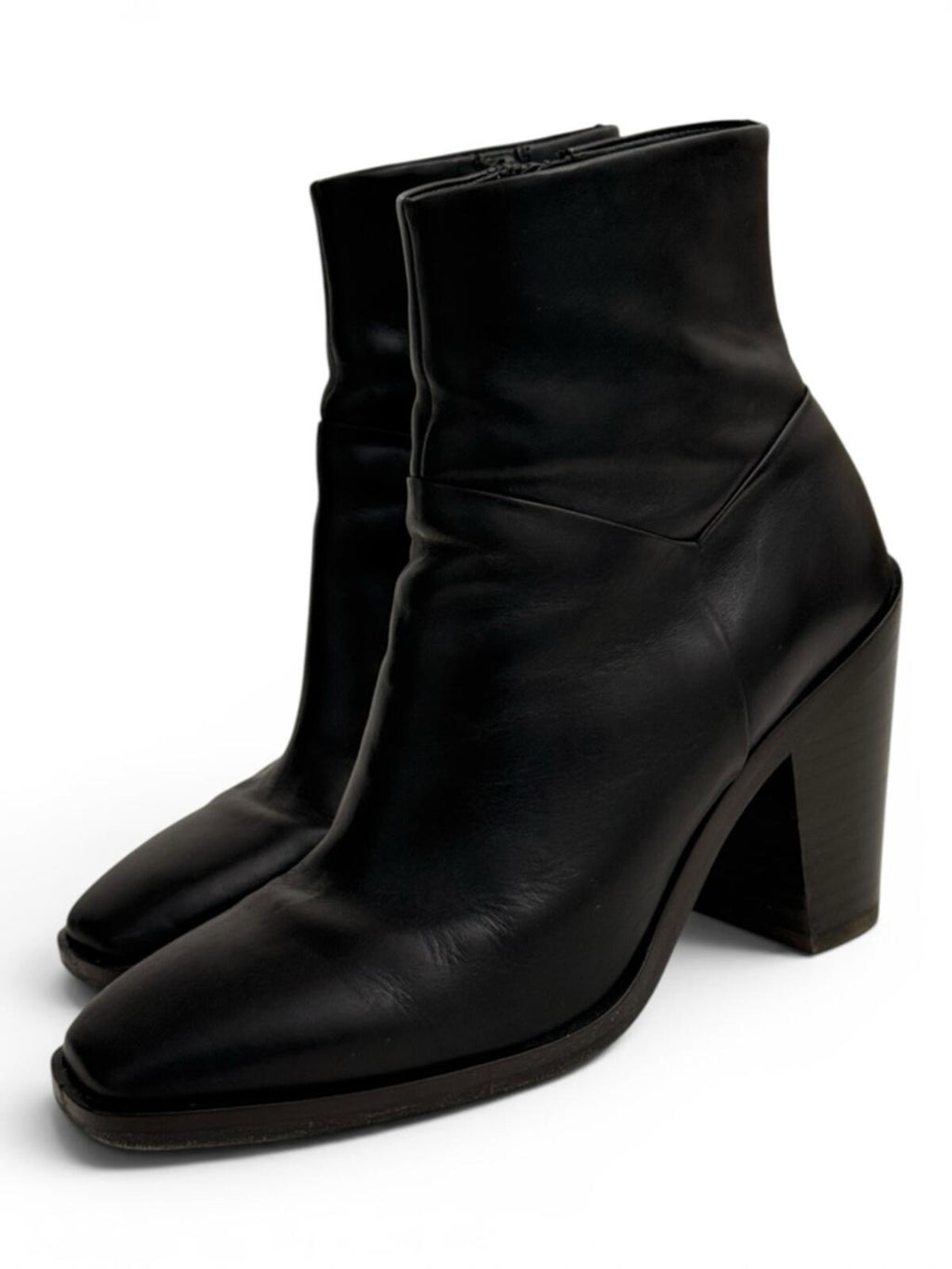 Rag & Bone Axel Leather Ankle Boots Square Toe Black Size 38 - view 6