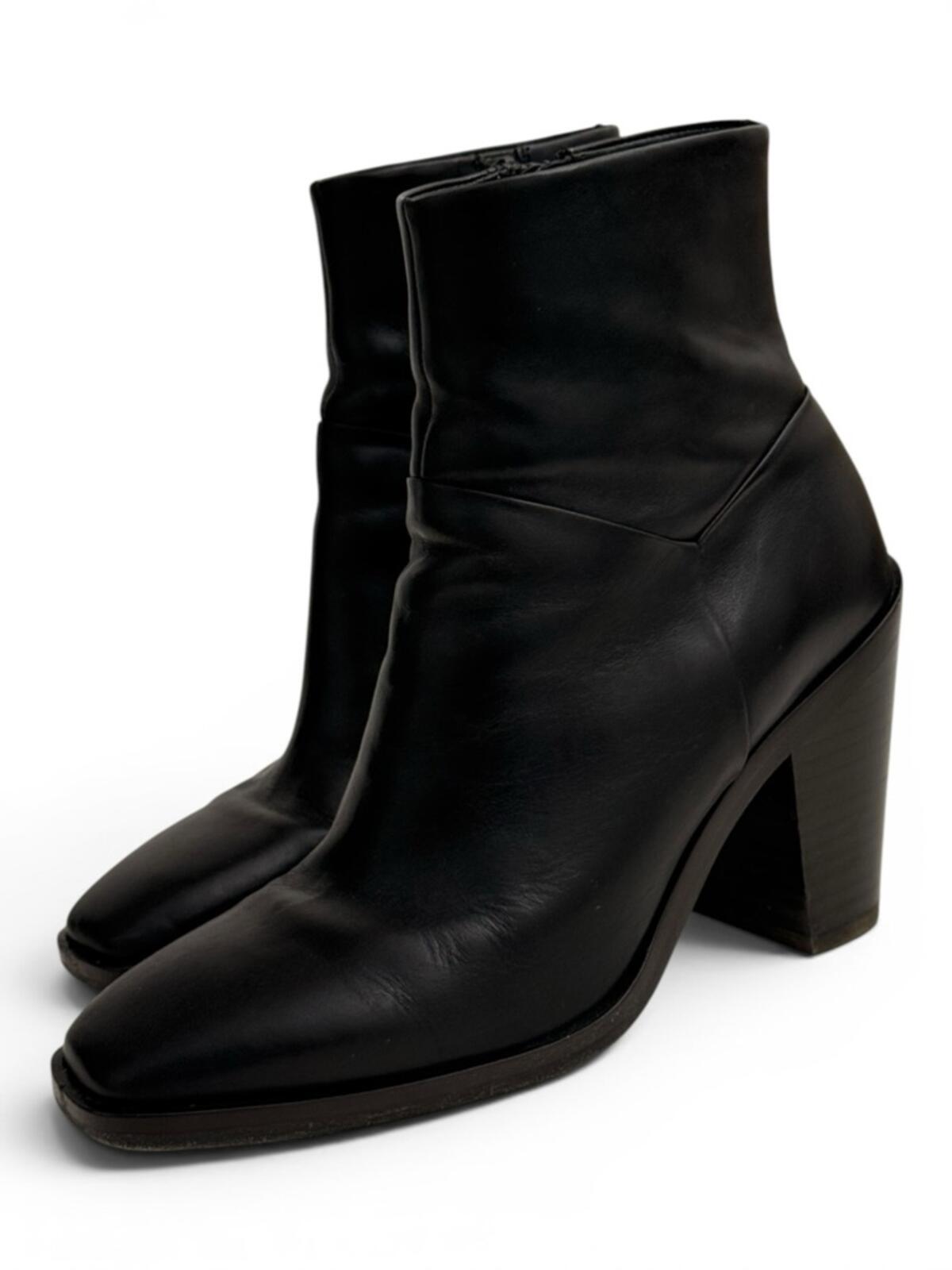 Rag & Bone Axel Leather Ankle Boots Square Toe Black Size 38 - view 6