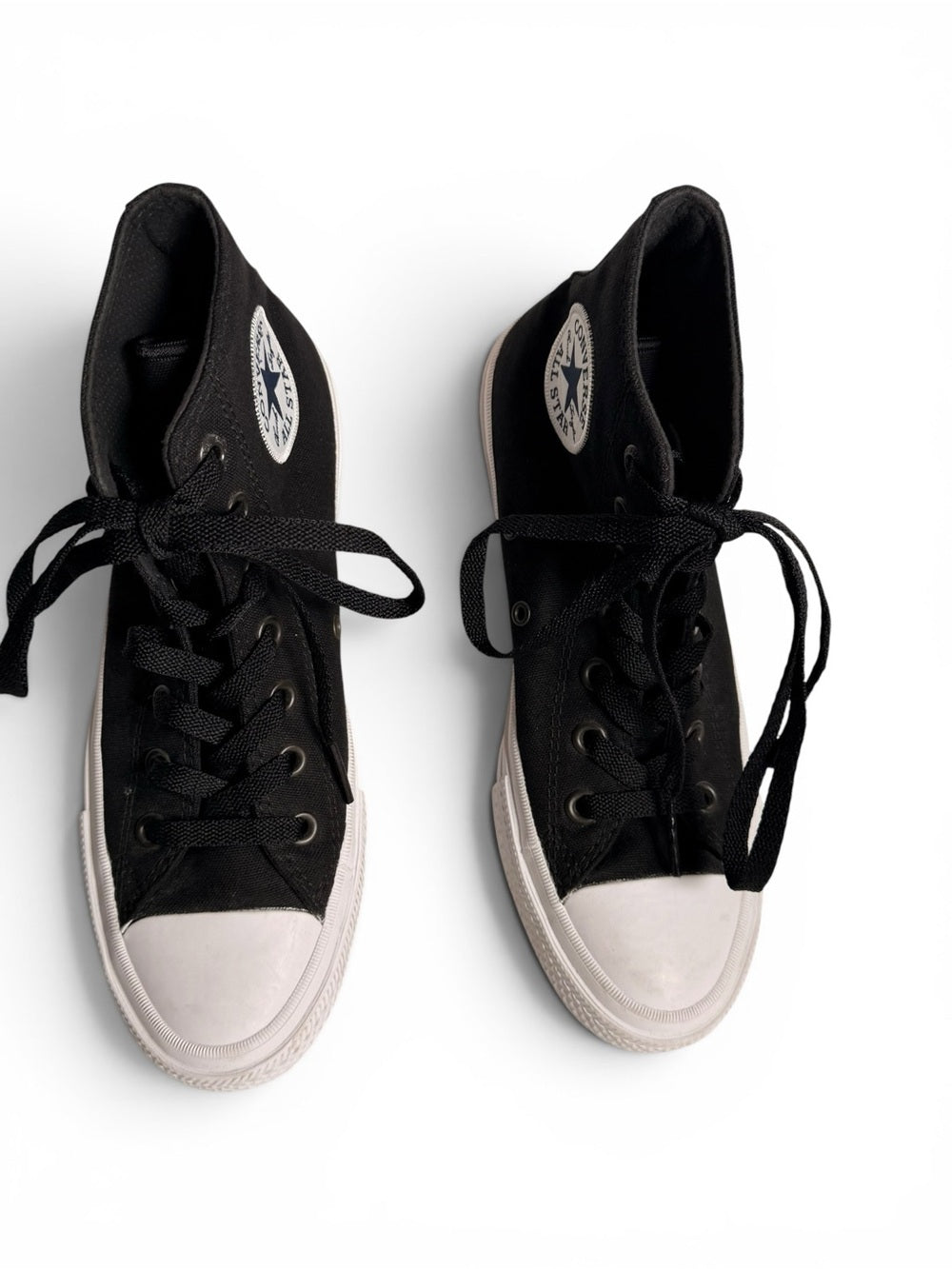 Converse Black High-Top Canvas Sneakers with White Toe - view 4