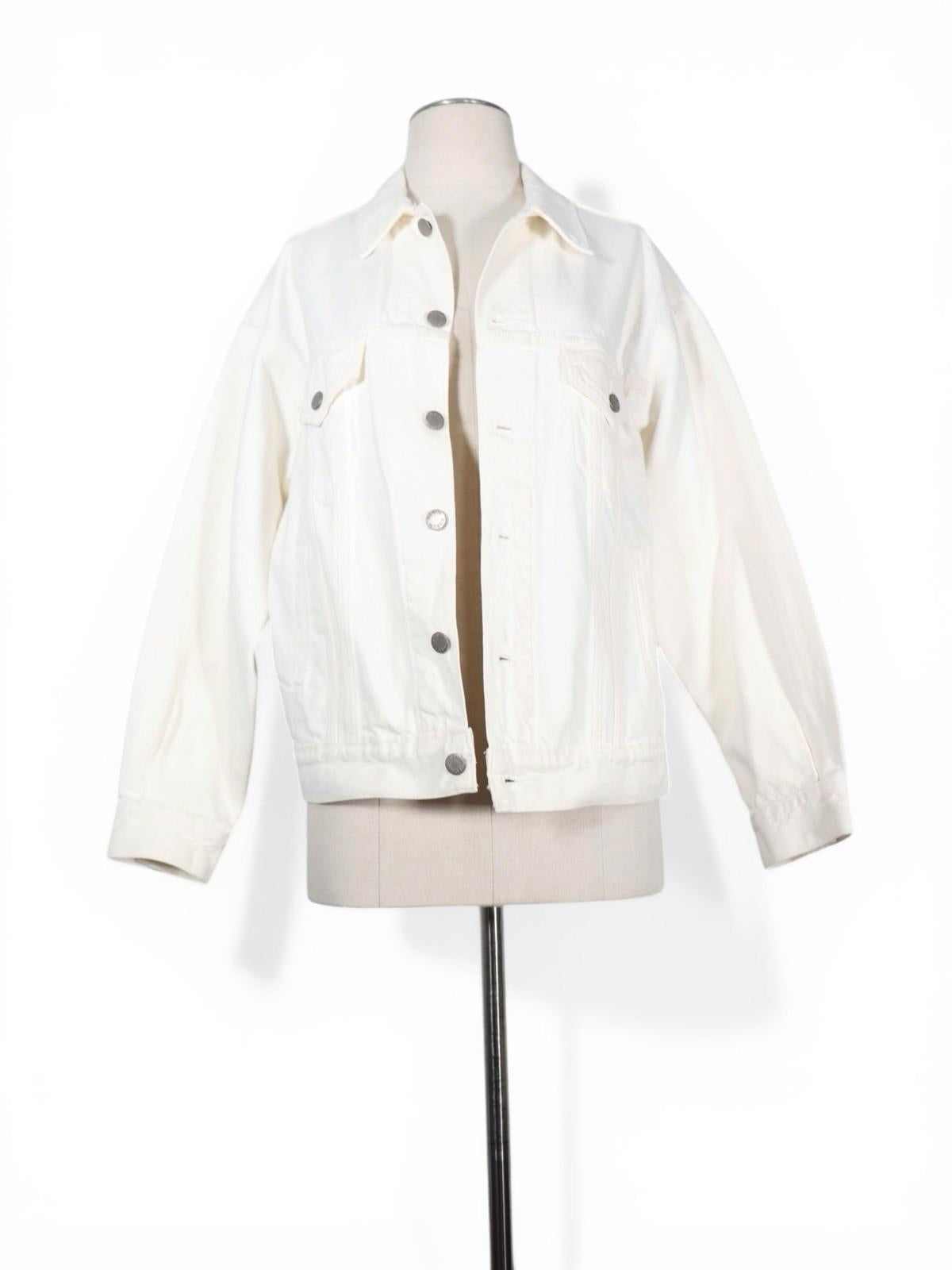 Denim Forum Ali Jacket Women’s Size XXS Bone White Organic Cotton Aritzia Coat - view 5