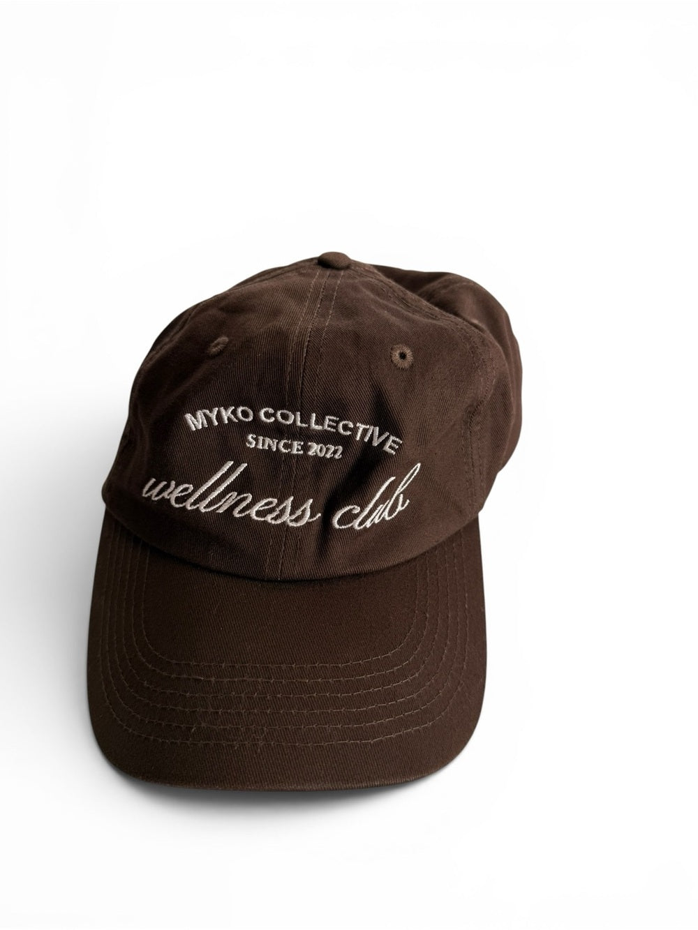 Myko Collective Wellness Club Brown Embroidered Dad Hat Baseball Cap Adjustable - view 4