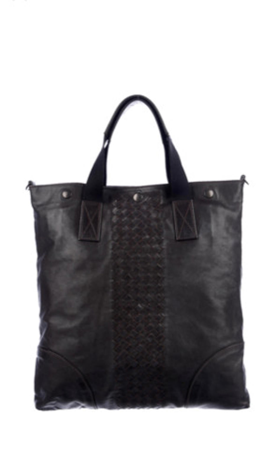 Bottega Veneta Unisex Large Brown Intrecciato 2Way Tote Messenger Leather Bag - view 9
