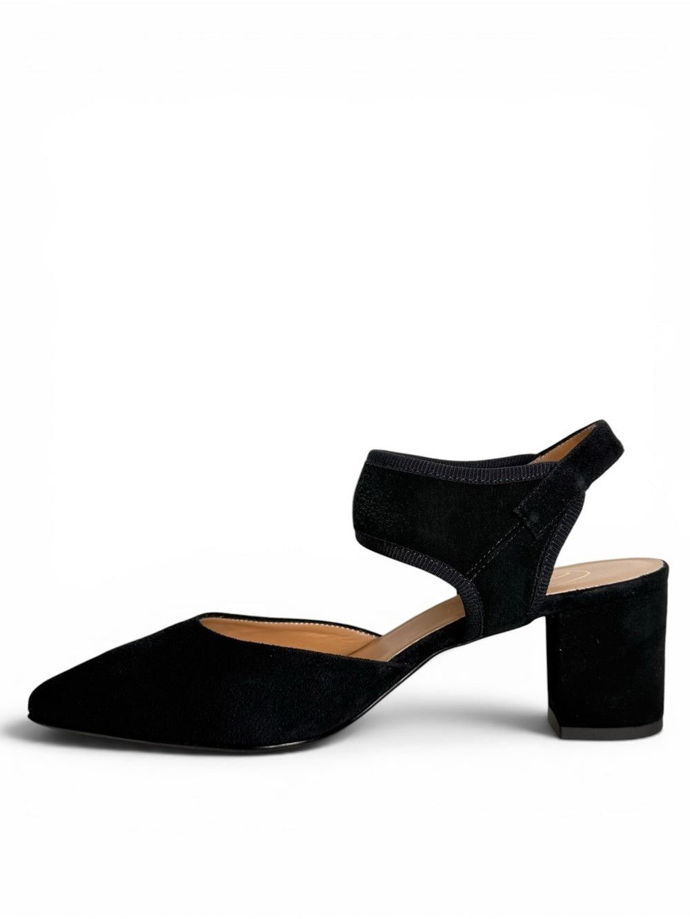 Browns Couture Black Suede Slingback Pumps Block Heel Pointed Toe EU39 US8.5 - view 3