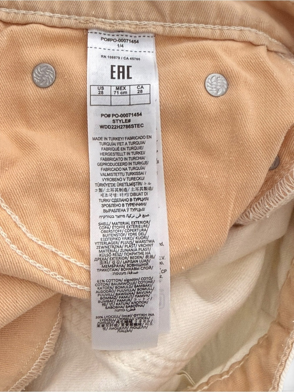 Rag & Bone Logan Wide Leg Jeans Ecru Off White Mid Rise Women's 28 Organic Denim - view 8