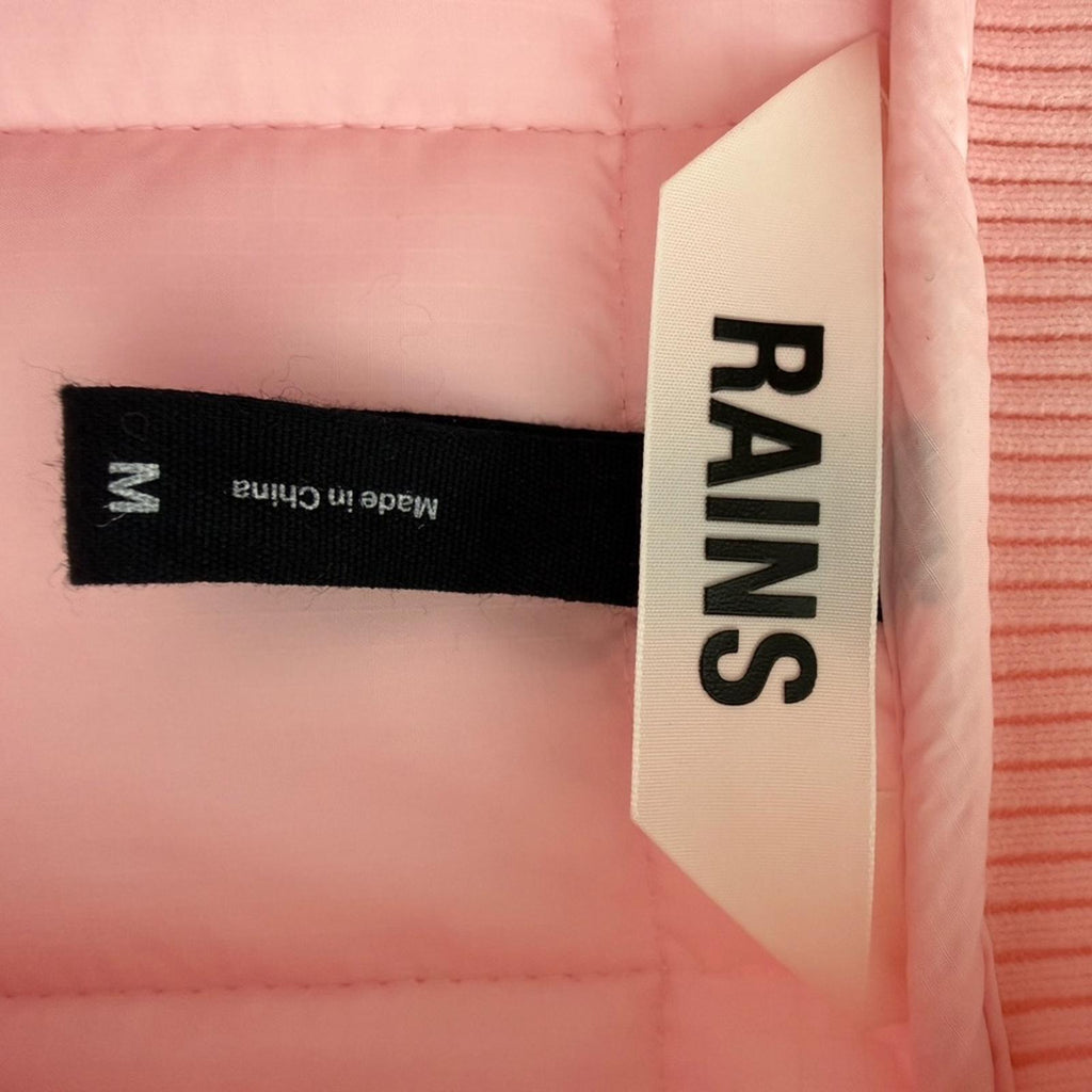 Rains Women’s Medium Liner Bomber Jacket Candy Pink Quilted Lightweight Coat - view 11