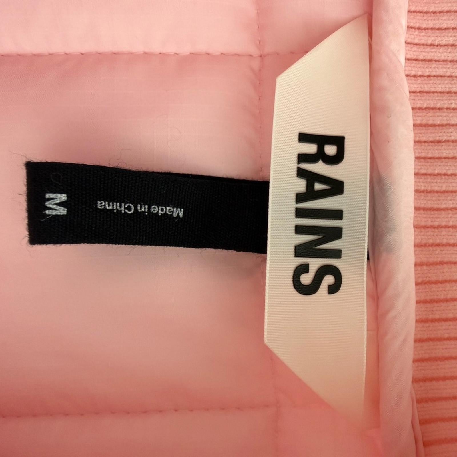 Rains Women’s Medium Liner Bomber Jacket Candy Pink Quilted Lightweight Coat - view 11