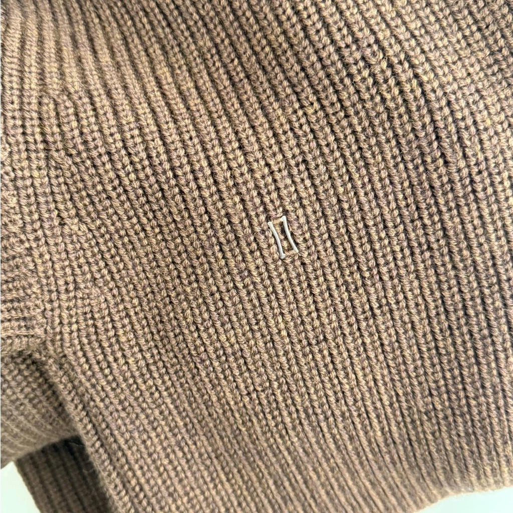 Kit and Ace Merino Wool Grace Sweater Dress Brown Mock Neck Ribbed NWT Small - view 6