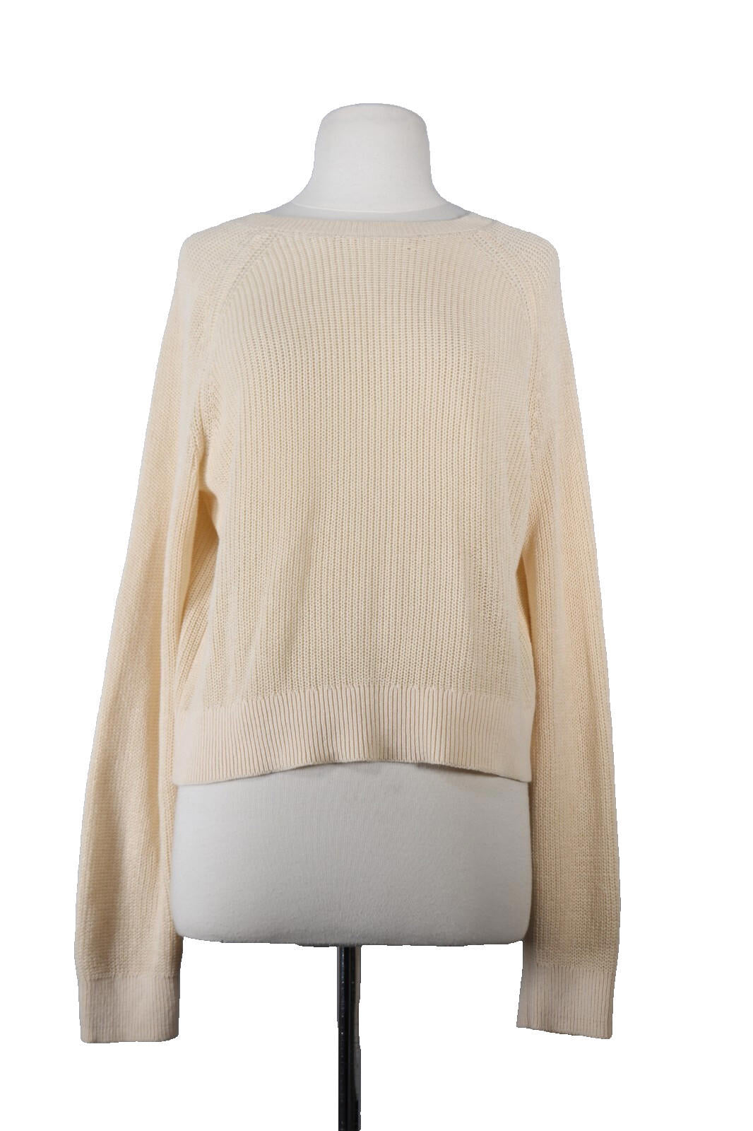Velvet by Graham Spencer Women's Small Hydie Cream Cotton Button Back Sweater - view 3