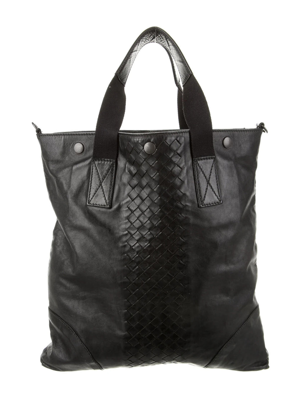 Bottega Veneta Unisex Large Brown Intrecciato 2Way Tote Messenger Leather Bag - view 2
