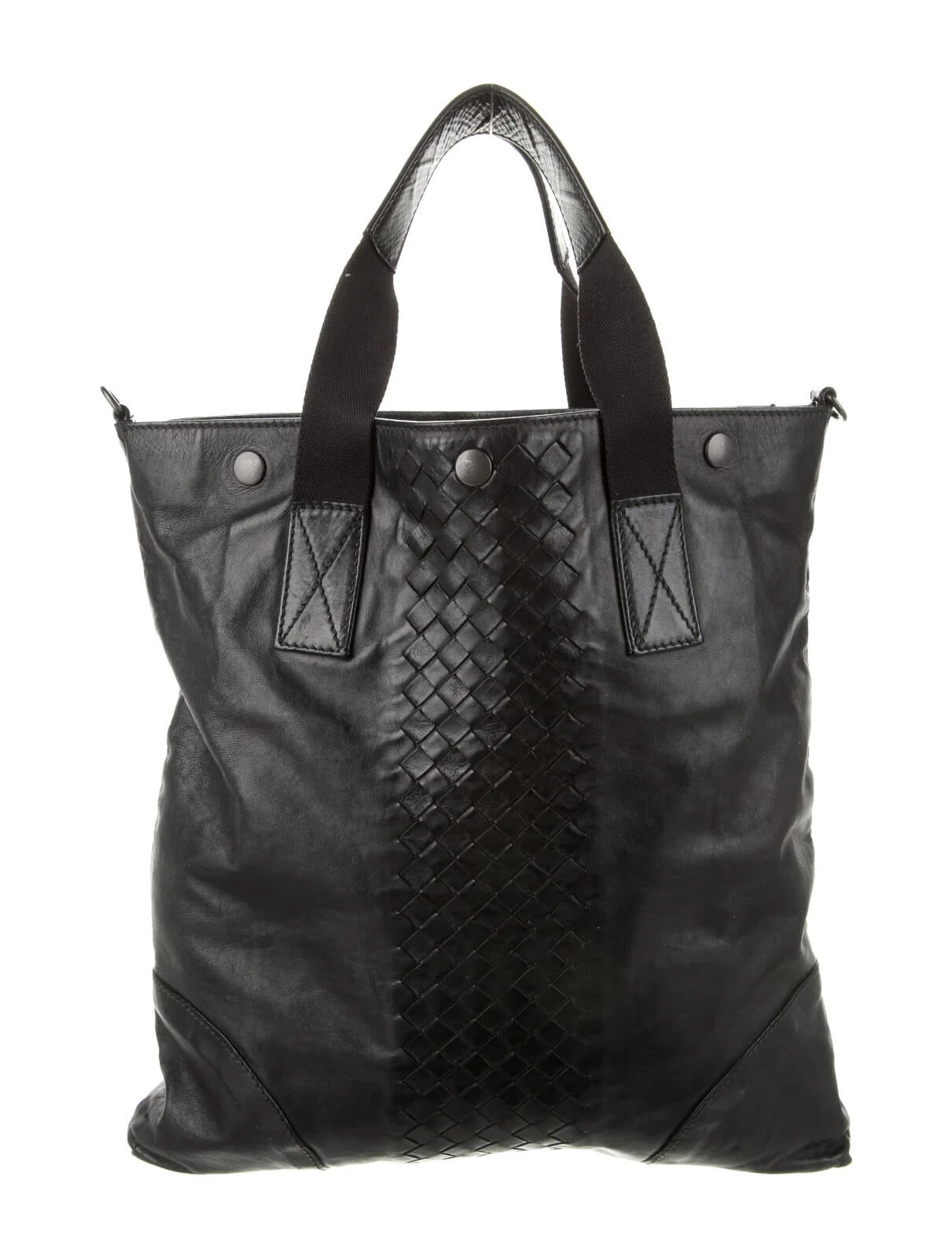Bottega Veneta Unisex Large Brown Intrecciato 2Way Tote Messenger Leather Bag - view 2