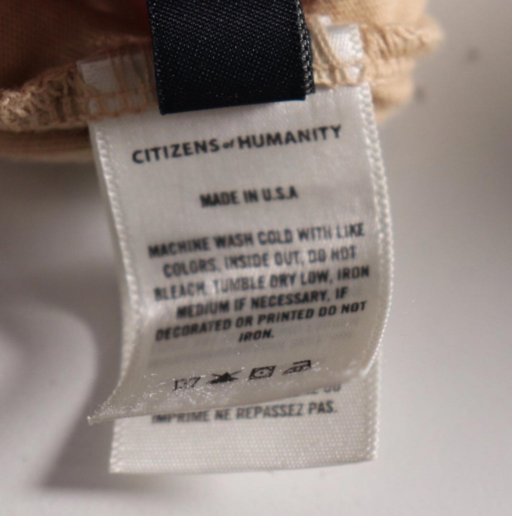 Citizens Of Humanity Melany V Neck Bodysuit Nude Cotton Short Sleeve Small NWT - view 11