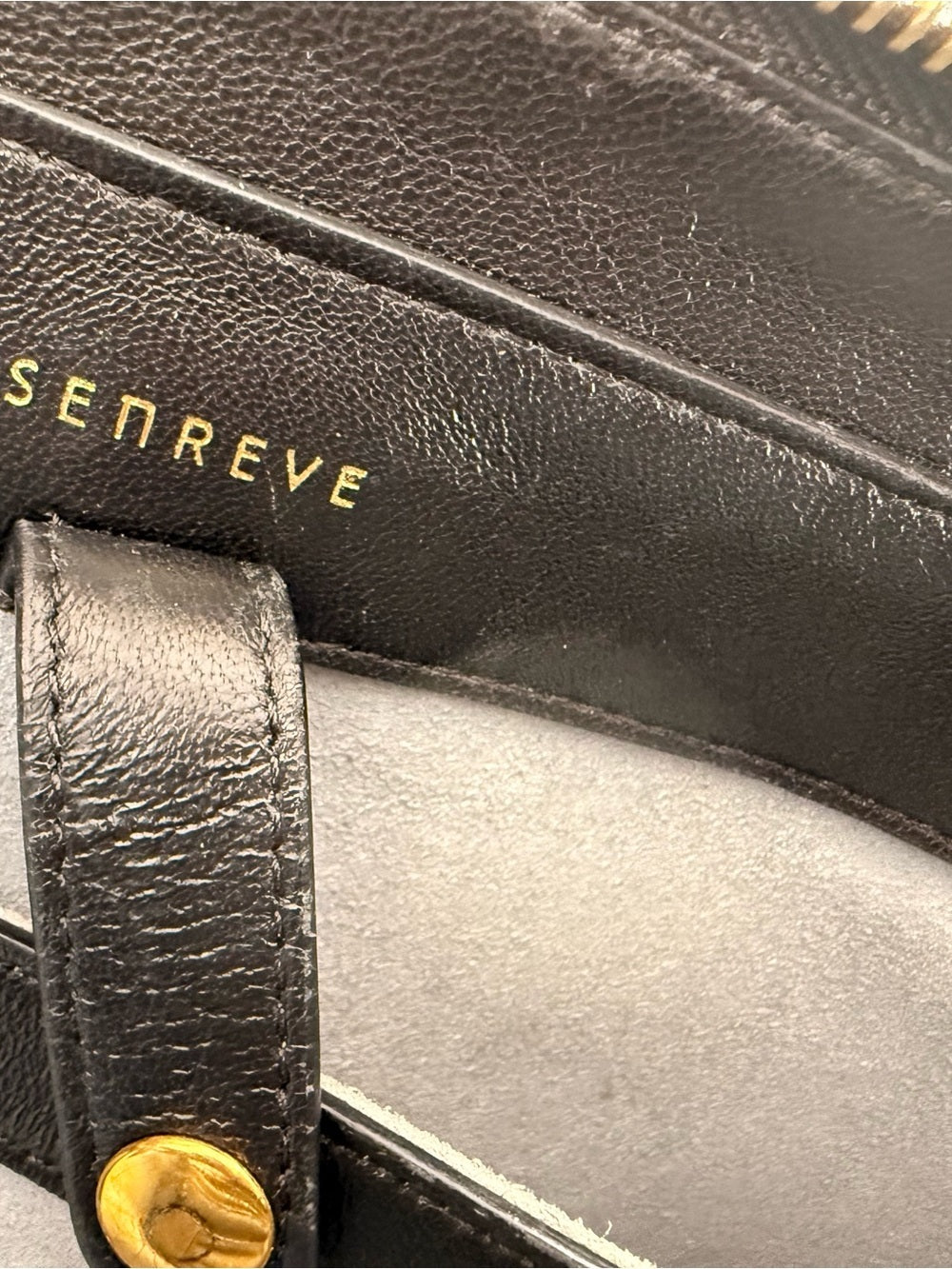Senreve Mini Maestra Black Croc Embossed Leather Convertible Backpack Bag - view 7