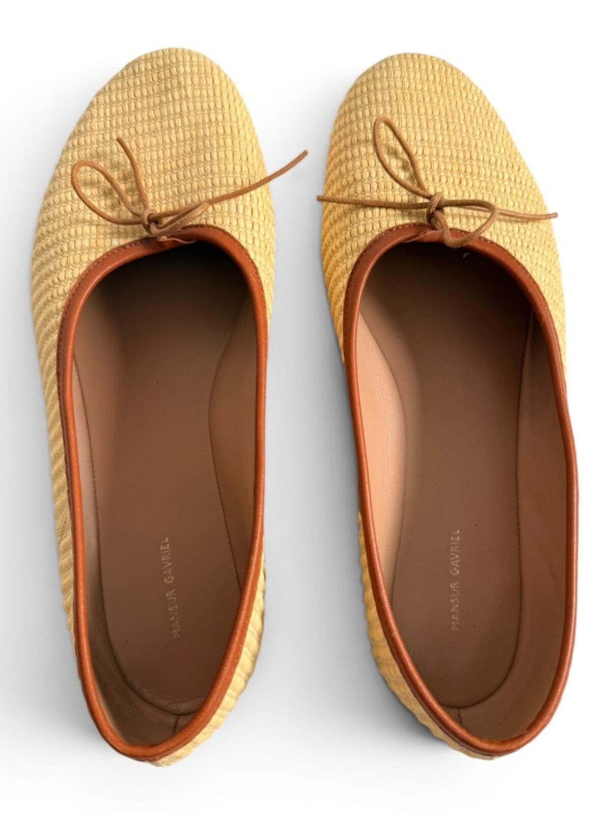 Mansur Gavriel Woven Ballet Flats Raffia Natural 38.5 - view 8