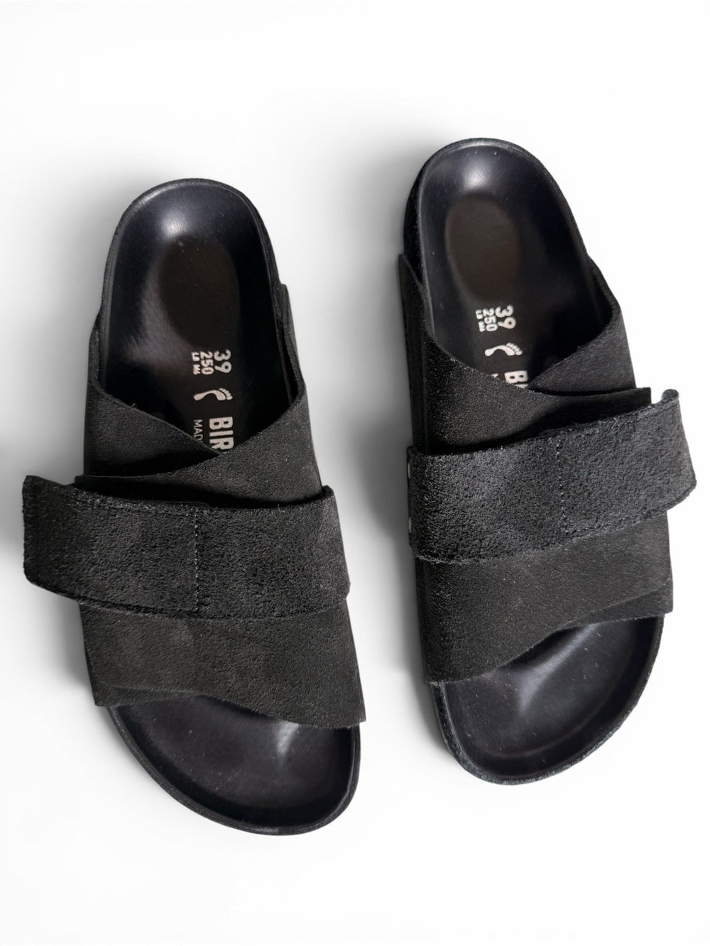 Birkenstock Kyoto Black Suede Slide Sandals Women's EU 39 US 8 Regular Shoes