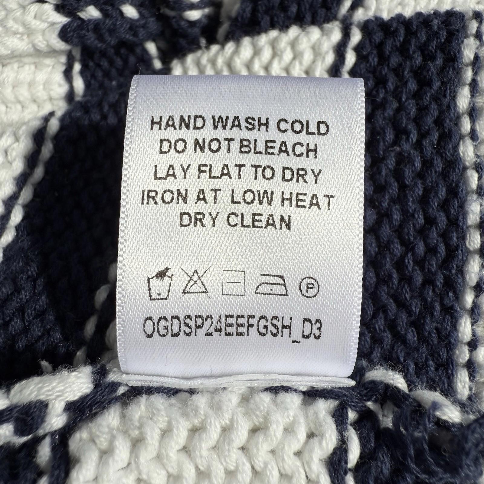 One Grey Day Leni Hoodie Navy Combo Striped Cotton Silk Knit Sweater Women’s XS - view 11