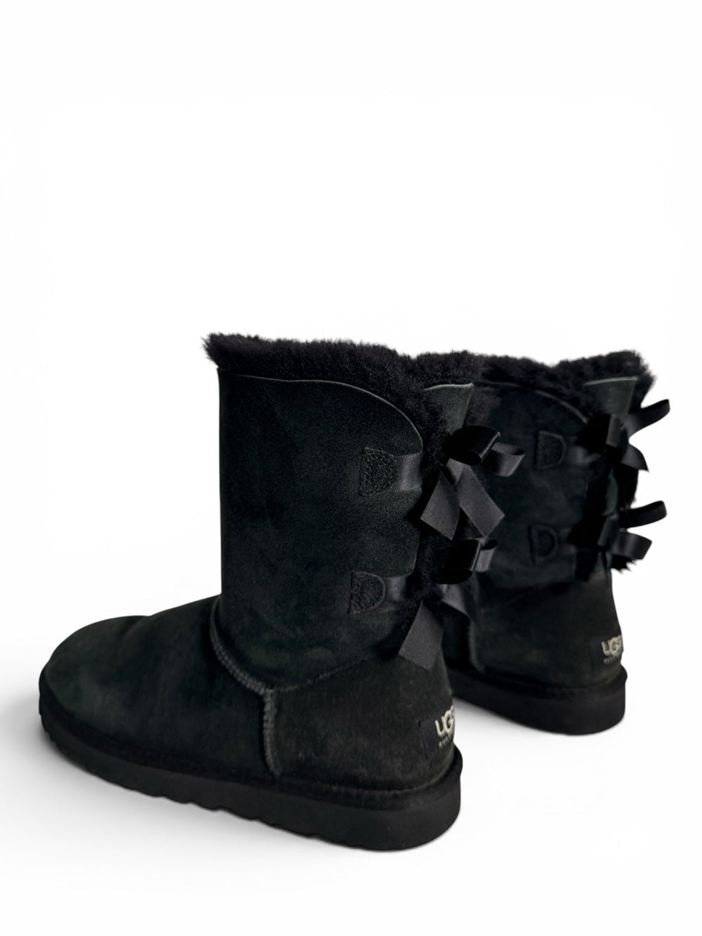 UGG Australia Bailey Bow II Black Sheepskin Boots Women's US 8 EU 39 Lace Up - view 4